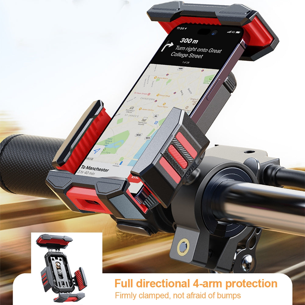 Mobile Phone Holder Bike Motorcycle Handlebar Sturdy Mount Stand Base Bicycle Handlebar Phone Base Stable Phones Clip Red - Premium Car Mounts & Holders from Rapidvehicles - Just $37.99! Shop now at Rapidvehicles