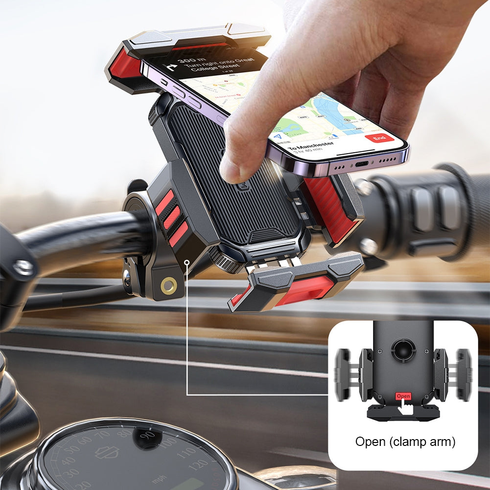 Mobile Phone Holder Bike Motorcycle Handlebar Sturdy Mount Stand Base Bicycle Handlebar Phone Base Stable Phones Clip Red - Premium Car Mounts & Holders from Rapidvehicles - Just $37.99! Shop now at Rapidvehicles