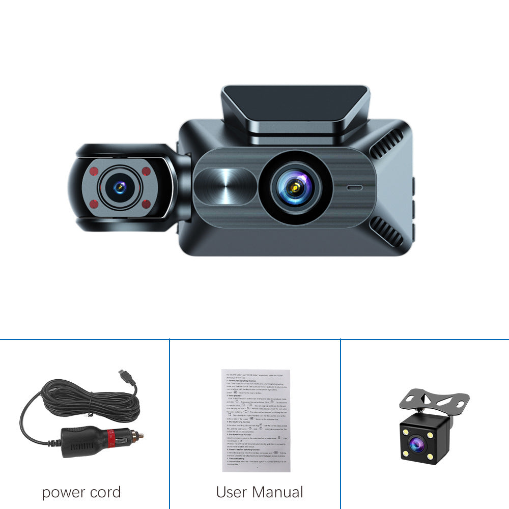 3 Channel Dash Cam Built-in WiFi Front and Rear Inside Dash Camera 1080P Three Way Camera Front + inside (dual recording) - Premium Car DVR from Rapidvehicles - Just $53.74! Shop now at Rapidvehicles