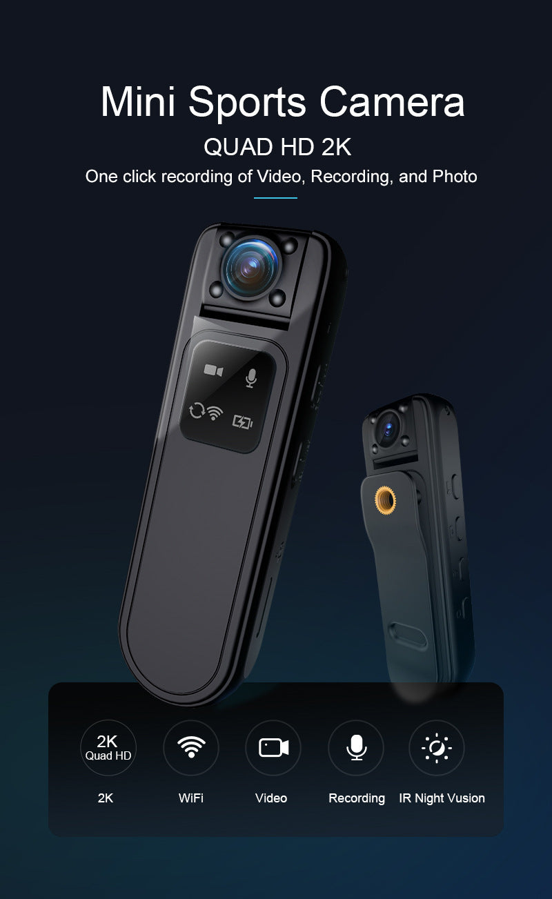 Mini Body Camera Video Recorder HD 2K WiFi Portable Wearable - Premium Car DVR from Rapidvehicles - Just $57.99! Shop now at Rapidvehicles