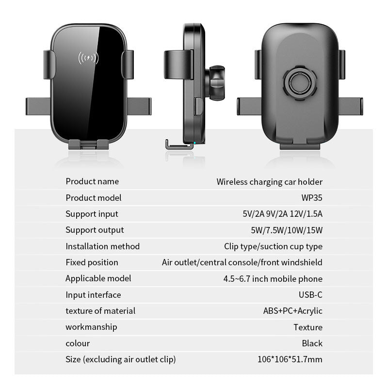 Wireless Car Charger 15W Fast Charging Auto-Clamping Car Charger - Premium Car Mounts & Holders from Rapidvehicles - Just $35.09! Shop now at Rapidvehicles