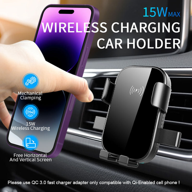 Wireless Car Charger 15W Fast Charging Auto-Clamping Car Charger - Premium Car Mounts & Holders from Rapidvehicles - Just $35.09! Shop now at Rapidvehicles