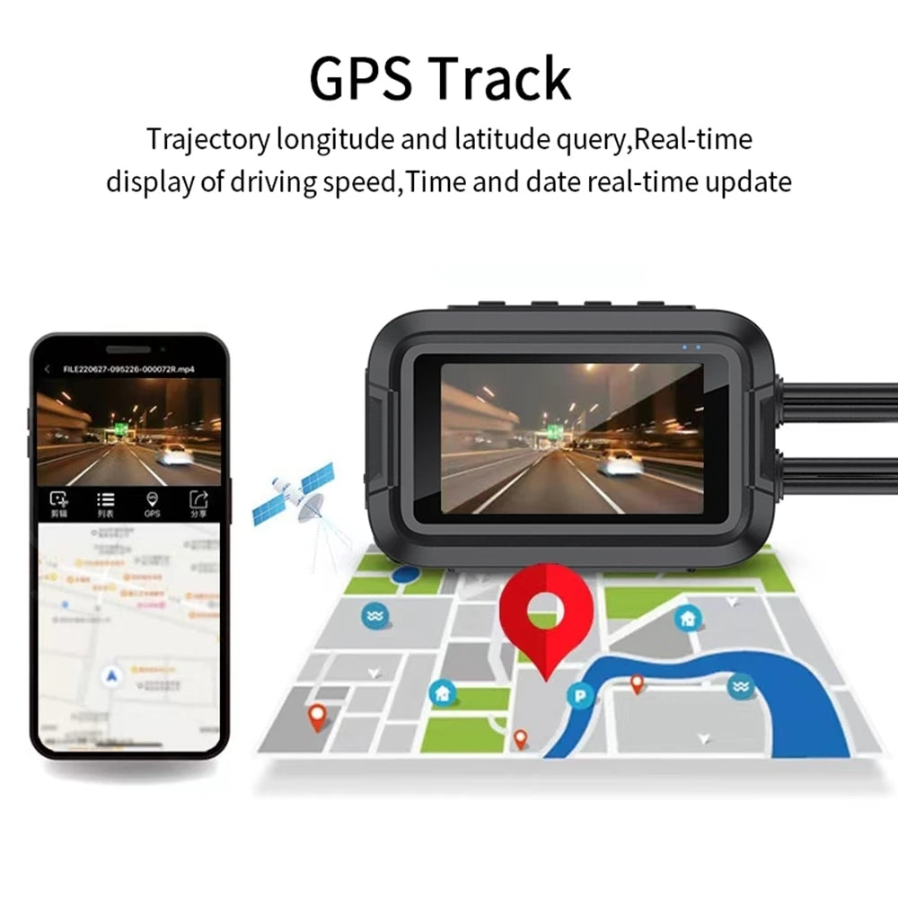 Motorcycle Dash Cam 150 Wide Angle, HD 1080P Front and Rear Camera Driving Recorder, Loop Recording, screenless-no GPS - Premium Car DVR from Rapidvehicles - Just $92.08! Shop now at Rapidvehicles