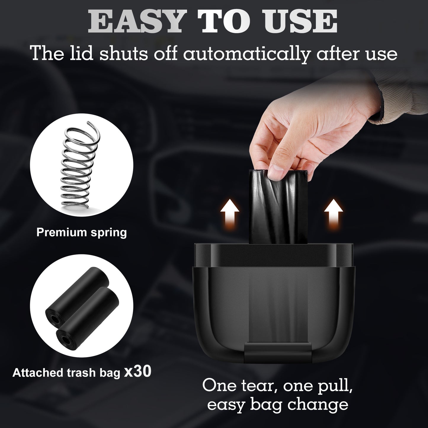 Car Trash Can With Lid 700ML Leak-proof Vehicle Garbage Bin - Premium Car Organizers from Rapidvehicles - Just $25.99! Shop now at Rapidvehicles