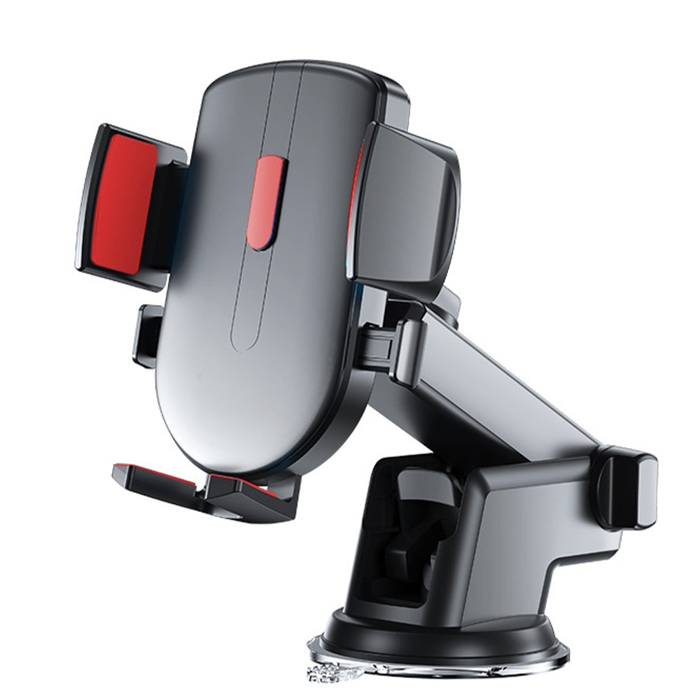 Cell Phone Car Stand Universal Mobile Phone Support Automatic Locking Desktop Phone Stand Suction Cup Mount Adjustable Length Angle Cell Phone Car Mount Accessories black red - Premium Car Mounts & Holders from Rapidvehicles - Just $23.99! Shop now at Rapidvehicles