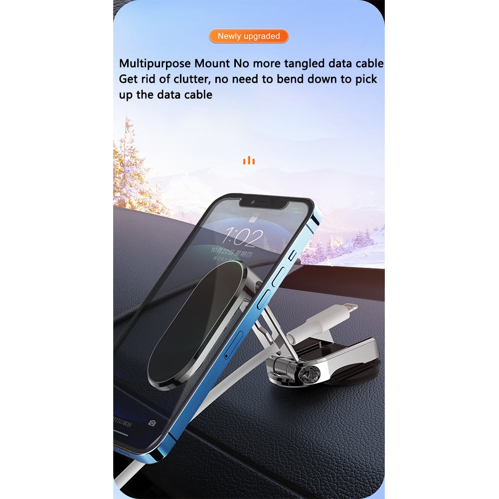 Magnetic Phone Mount Foldable 360 Degree Arbitrary Rotation Universal Car Phone Holder For Home Office Car Silver Gray - Premium Car Mounts & Holders from Rapidvehicles - Just $15.99! Shop now at Rapidvehicles