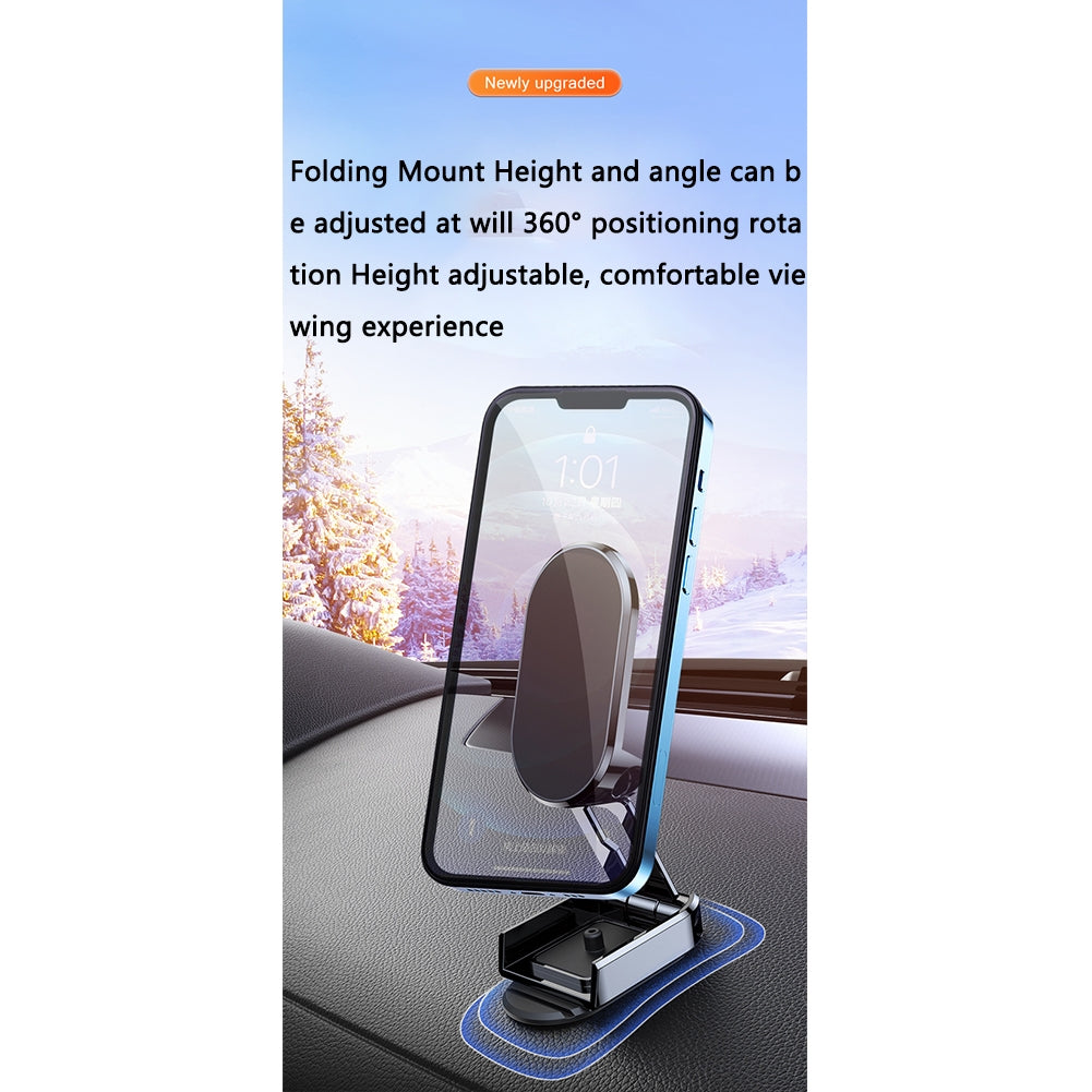 Magnetic Phone Mount Foldable 360 Degree Arbitrary Rotation Universal Car Phone Holder For Home Office Car Silver Gray - Premium Car Mounts & Holders from Rapidvehicles - Just $15.99! Shop now at Rapidvehicles