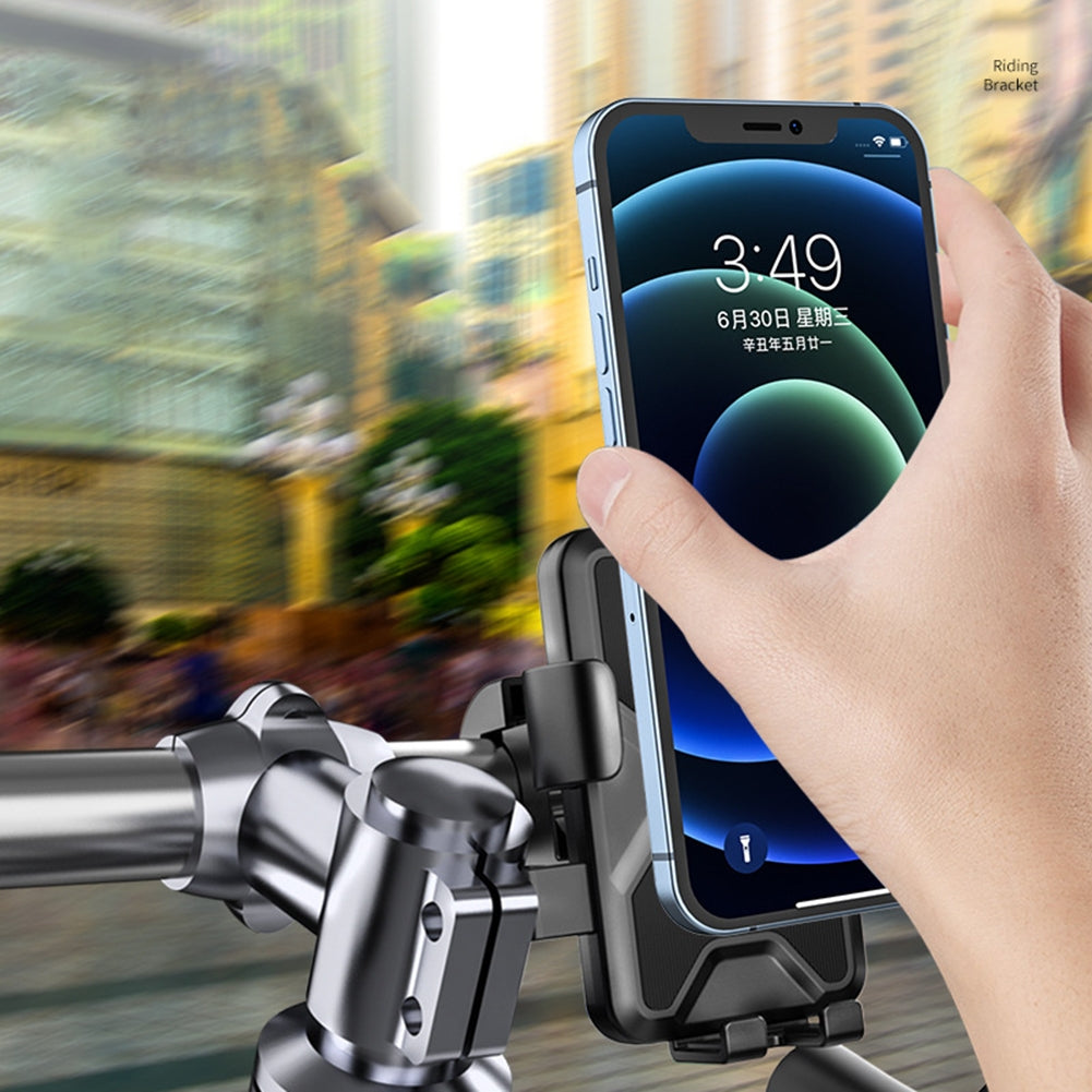 Bike Phone Mount Holder Shockproof Anti-Shake 360 Rotatable Cell Phone Holder Navigation Bracket For Motorcycle Bicycle Scooter handlebar black - Premium Car Mounts & Holders from Rapidvehicles - Just $16.99! Shop now at Rapidvehicles