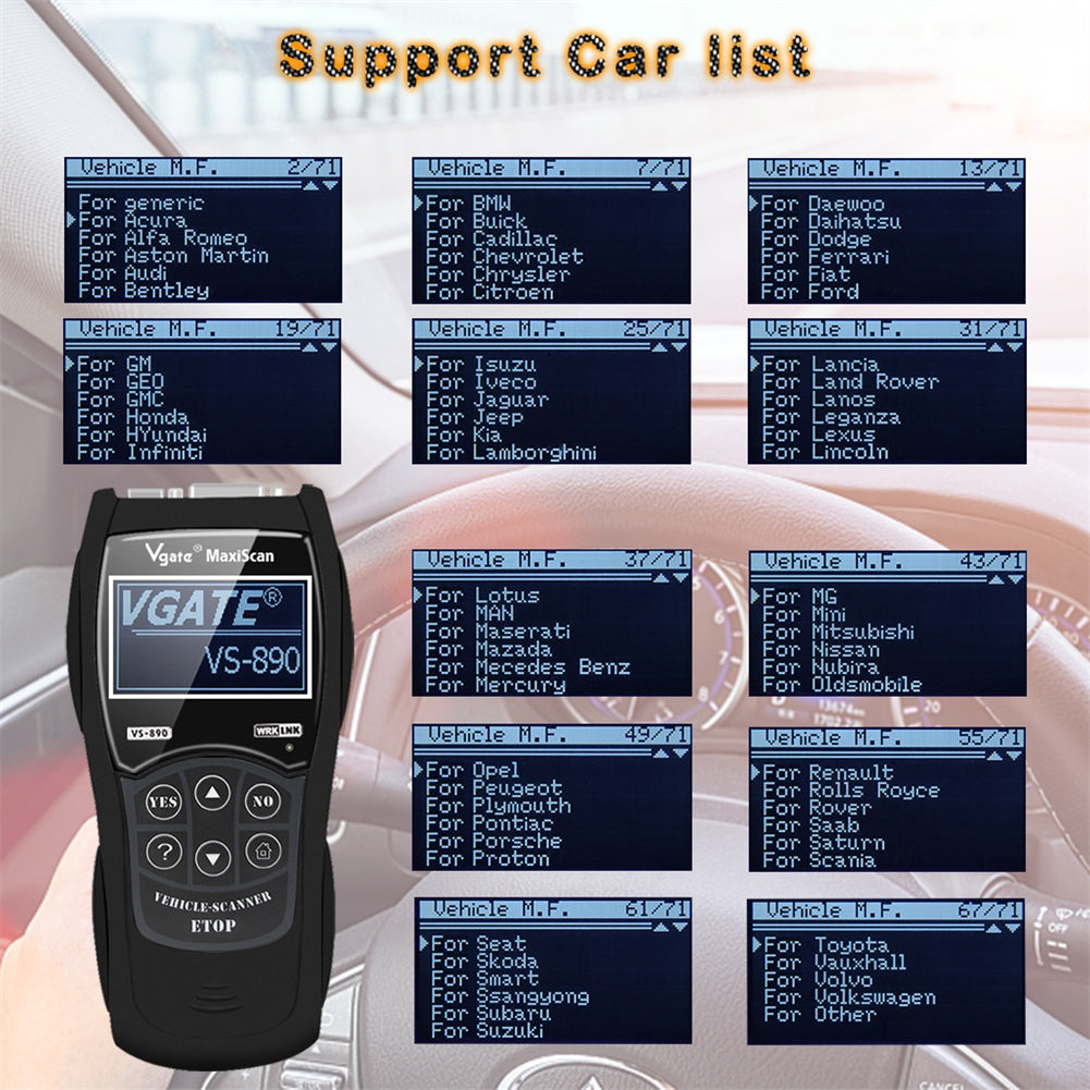 VS890 OBD2 Car Scanner Code Reader Compatible for Vgate Multi-protocol Supported Multi-language Car Diagnostic Tools - Premium OBD & Diagnostic Tools from Rapidvehicles - Just $68.99! Shop now at Rapidvehicles