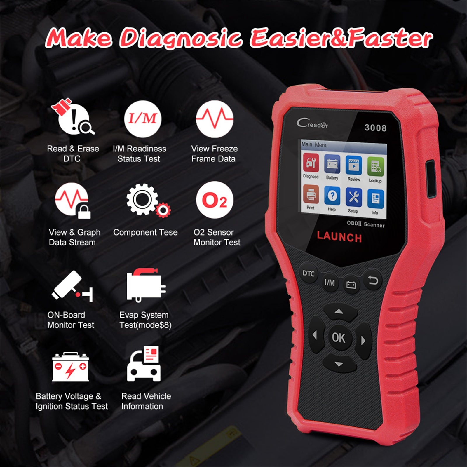 CR3008 Car Code Reader Engine Scanner Obd2 Auto Car Fault Diagnosis Tools Electronic Equipment - Premium OBD & Diagnostic Tools from Rapidvehicles - Just $77.99! Shop now at Rapidvehicles