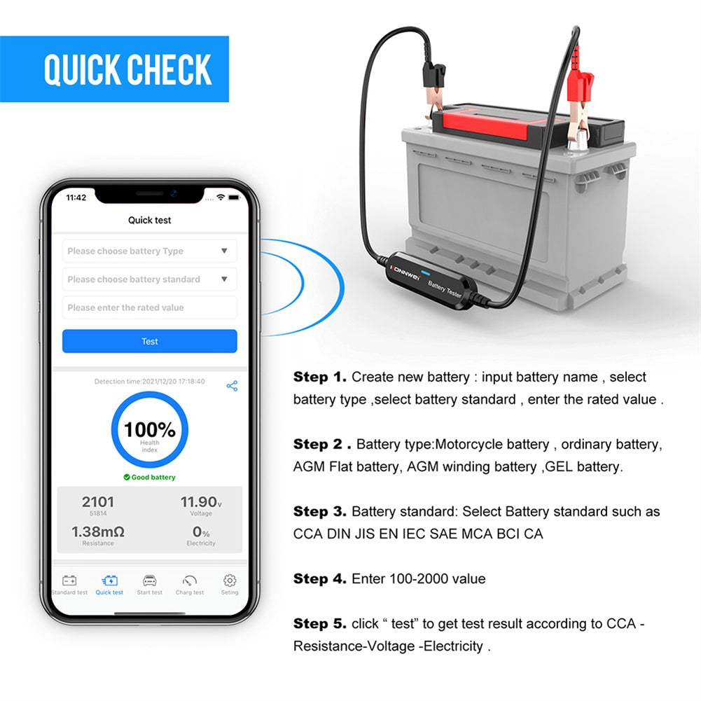 BK100 BST360 Battery Tester Bluetooth 12v Battery Monitor Charging Cranking Analysis Test Tools Silver - Premium OBD & Diagnostic Tools from Rapidvehicles - Just $39.99! Shop now at Rapidvehicles