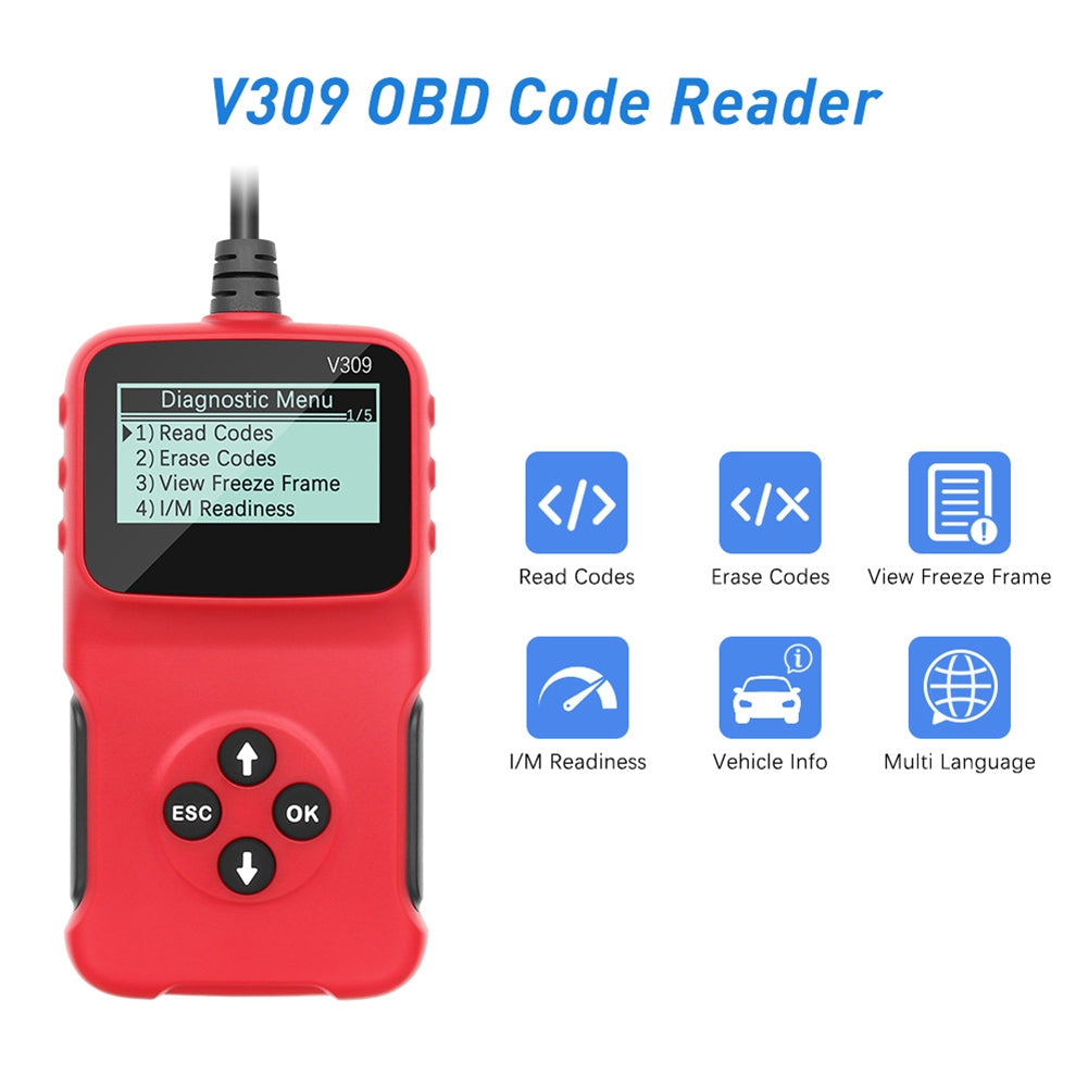 V309 Car Obd Scanner Multi-language Code Reader Fault Code Clear Car Diagnostic Scanner Auto Tool Vc309 Vc300 V300 - Premium OBD & Diagnostic Tools from Rapidvehicles - Just $39.99! Shop now at Rapidvehicles