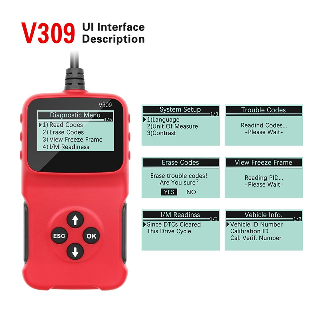 V309 Car Obd Scanner Multi-language Code Reader Fault Code Clear Car Diagnostic Scanner Auto Tool Vc309 Vc300 V300 - Premium OBD & Diagnostic Tools from Rapidvehicles - Just $39.99! Shop now at Rapidvehicles