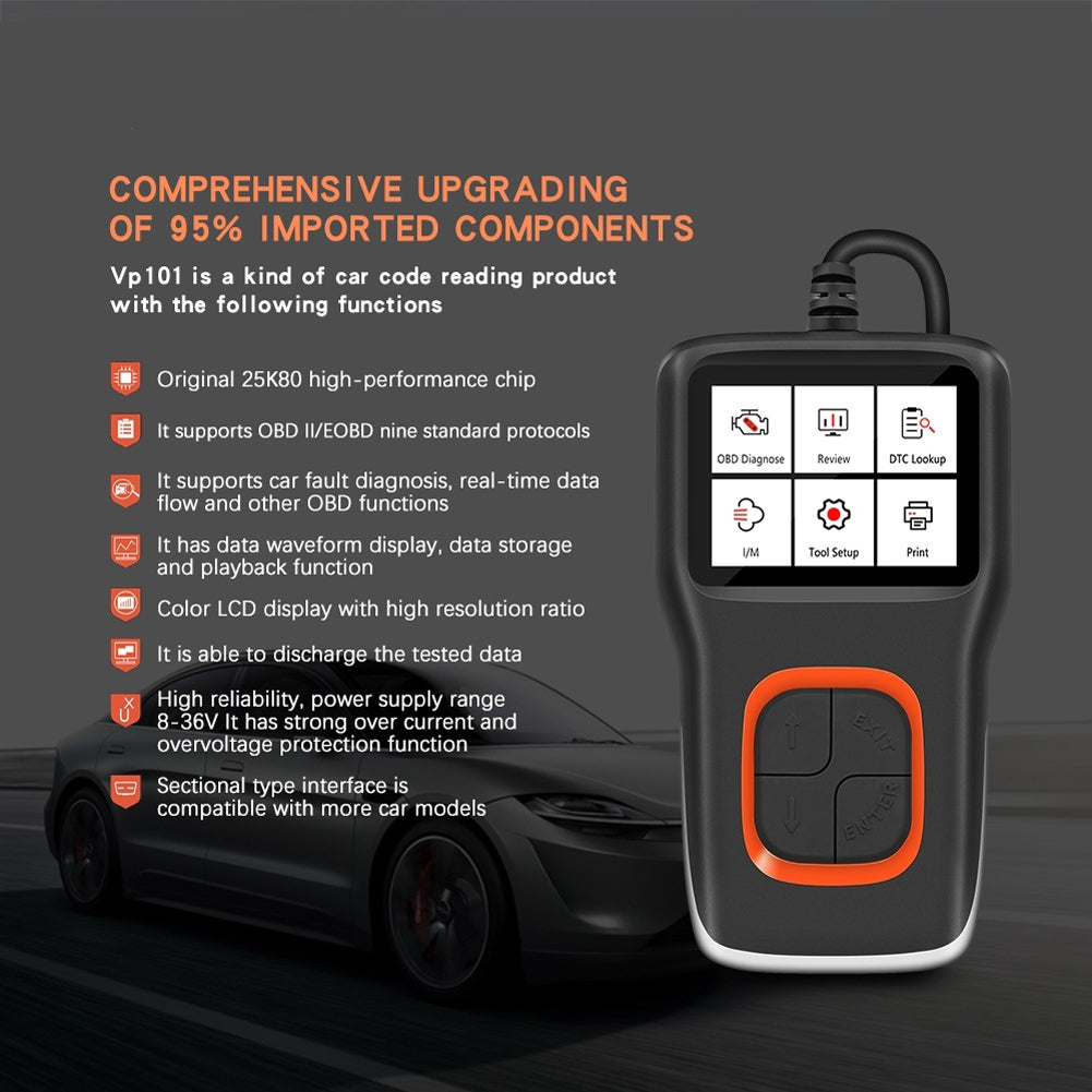 Viecar Vp101 Code Reader Automobile Fault Detector Erase Error Codes Car Diagnostic Tool - Premium OBD & Diagnostic Tools from Rapidvehicles - Just $79.99! Shop now at Rapidvehicles