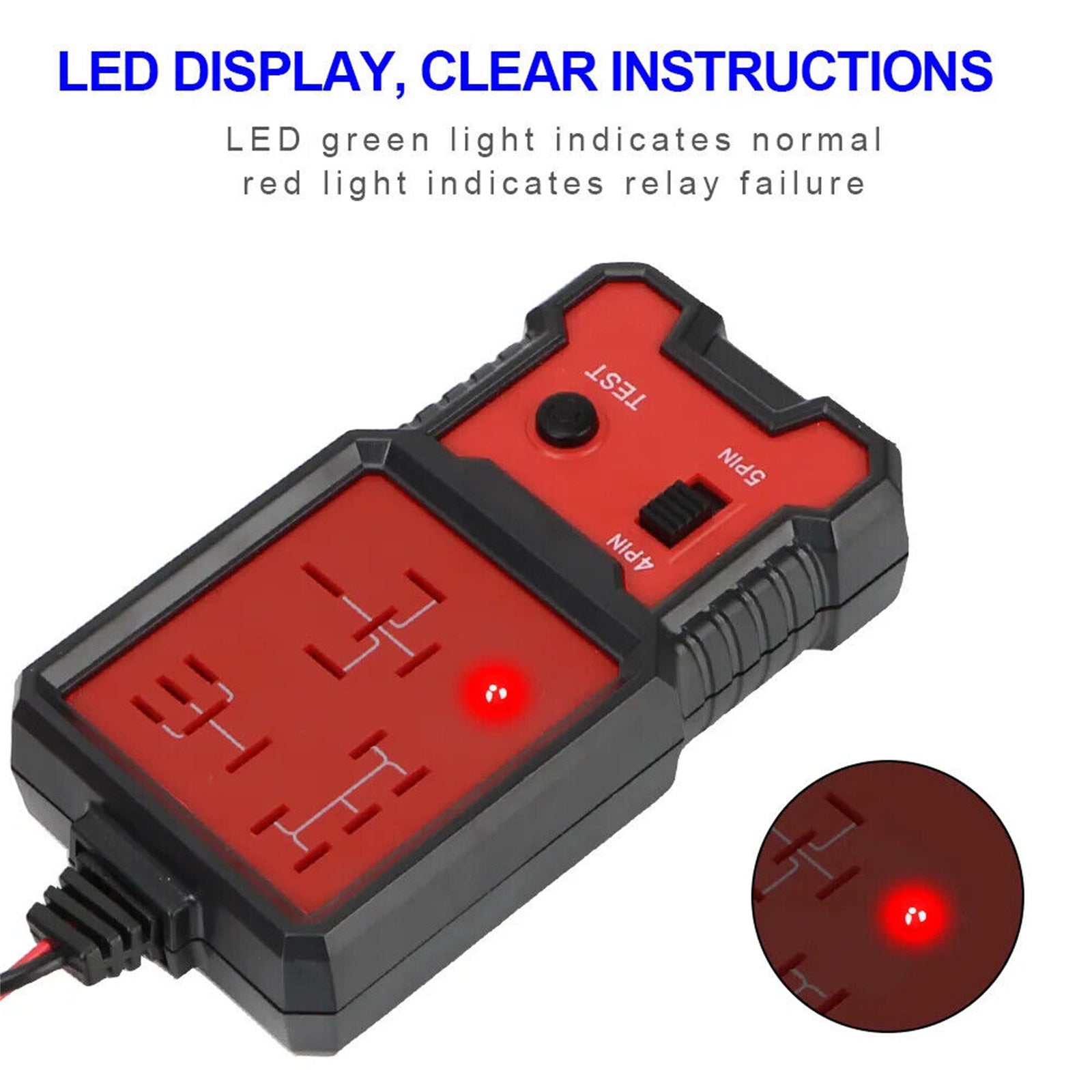 Automotive Relay Tester Car Battery Tester With Clips LED Light - Premium OBD & Diagnostic Tools from Rapidvehicles - Just $34.99! Shop now at Rapidvehicles