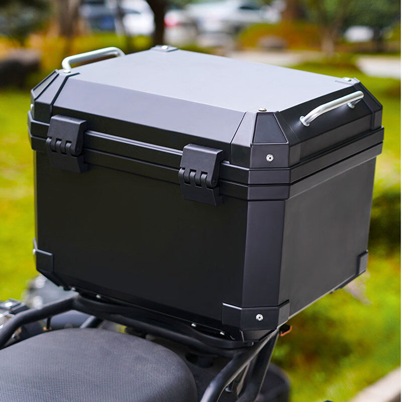 Motorcycle Top Box Lockable Helmet Luggage Storage Rear Tour Box with Reflective Design, Storage Carrier Case Black 29L - Premium Motorcycle Accessories from Rapidvehicles - Just $126.99! Shop now at Rapidvehicles