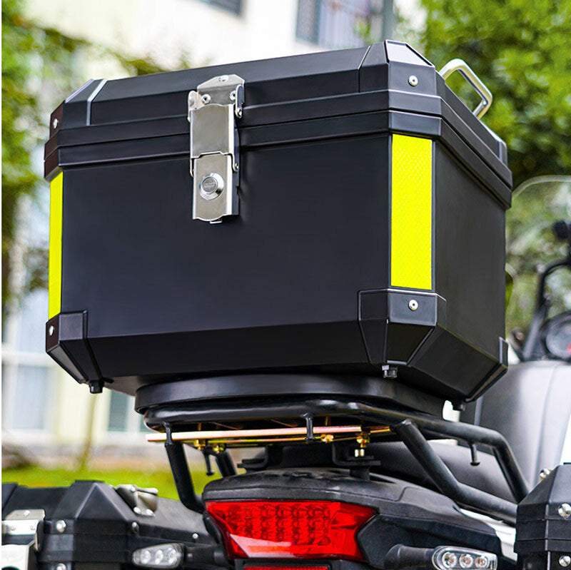 Motorcycle Top Box Lockable Helmet Luggage Storage Rear Tour Box with Reflective Design, Storage Carrier Case Black 29L - Premium Motorcycle Accessories from Rapidvehicles - Just $126.99! Shop now at Rapidvehicles