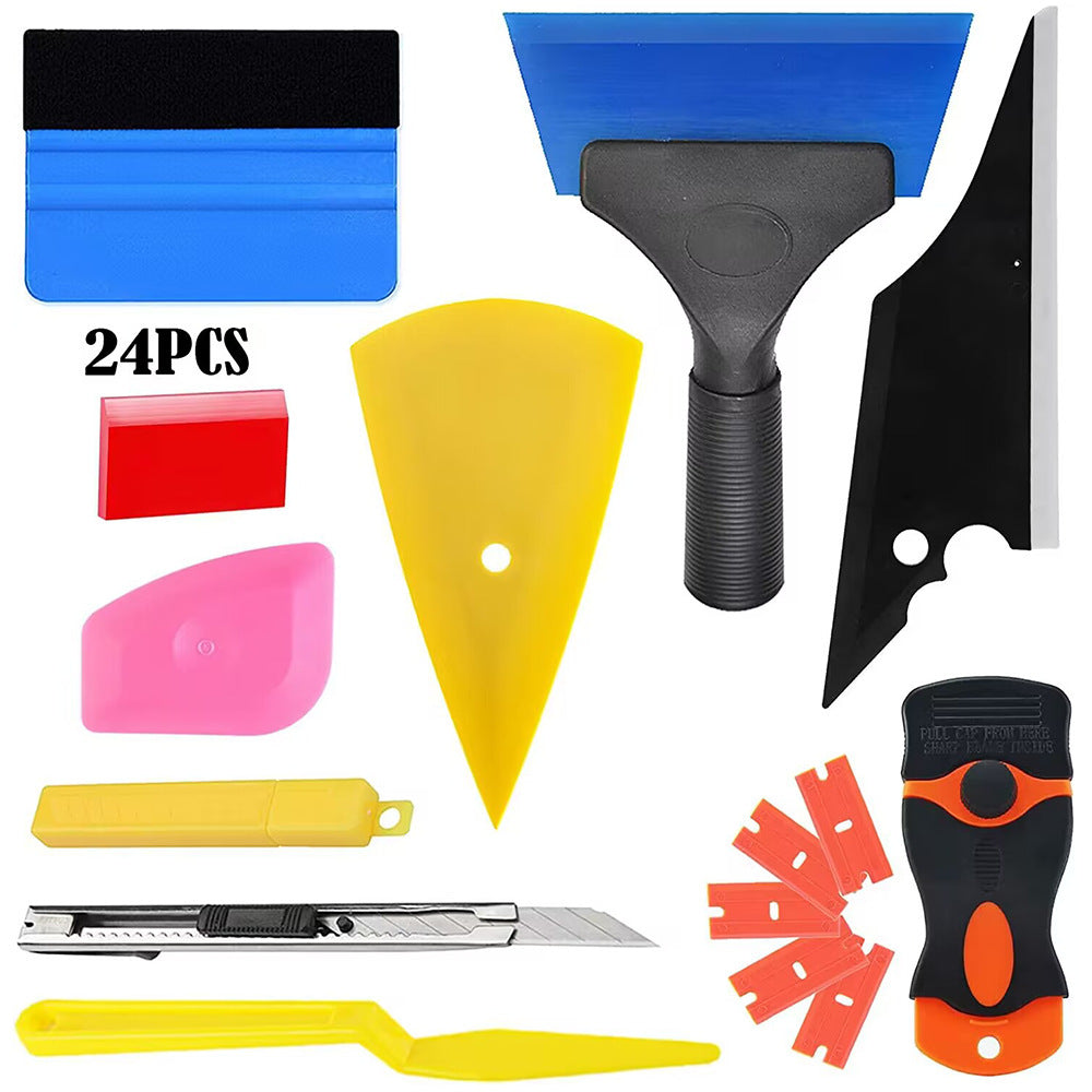 24Pcs Auto Vinyl Wrap Window Tint Tools Felt Squeegee Hard Plastic Scraper Film Cutter Glass Protective Film Installing Tool Kit 24-piece set - Premium Maintenance Tools from Rapidvehicles - Just $26.99! Shop now at Rapidvehicles