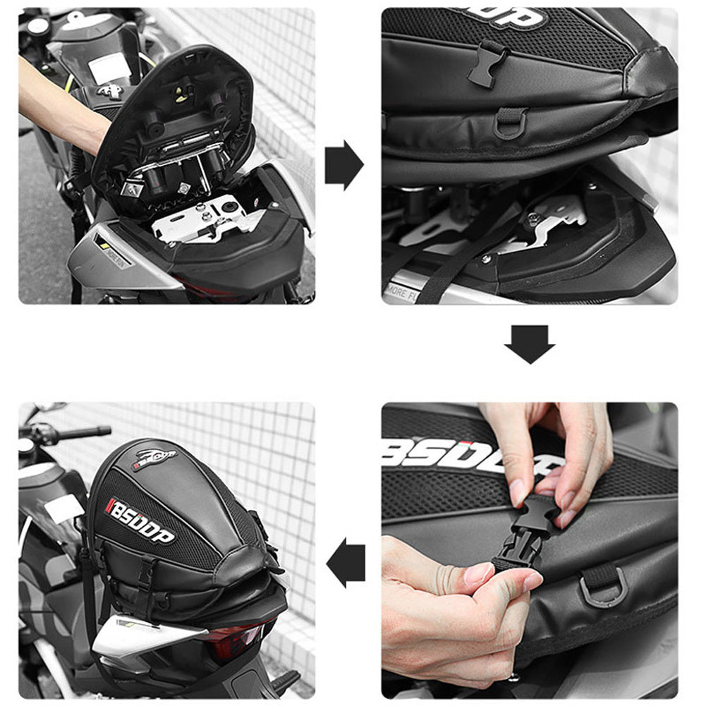 Motorcycle Backseat Tank Bag Large Capacity Waterproof PU Leather Storage Saddle Bag With Shoulder Strap Tool Carry Bag green 30 x 28 x 21cm - Premium Motorcycle Accessories from Rapidvehicles - Just $44.99! Shop now at Rapidvehicles