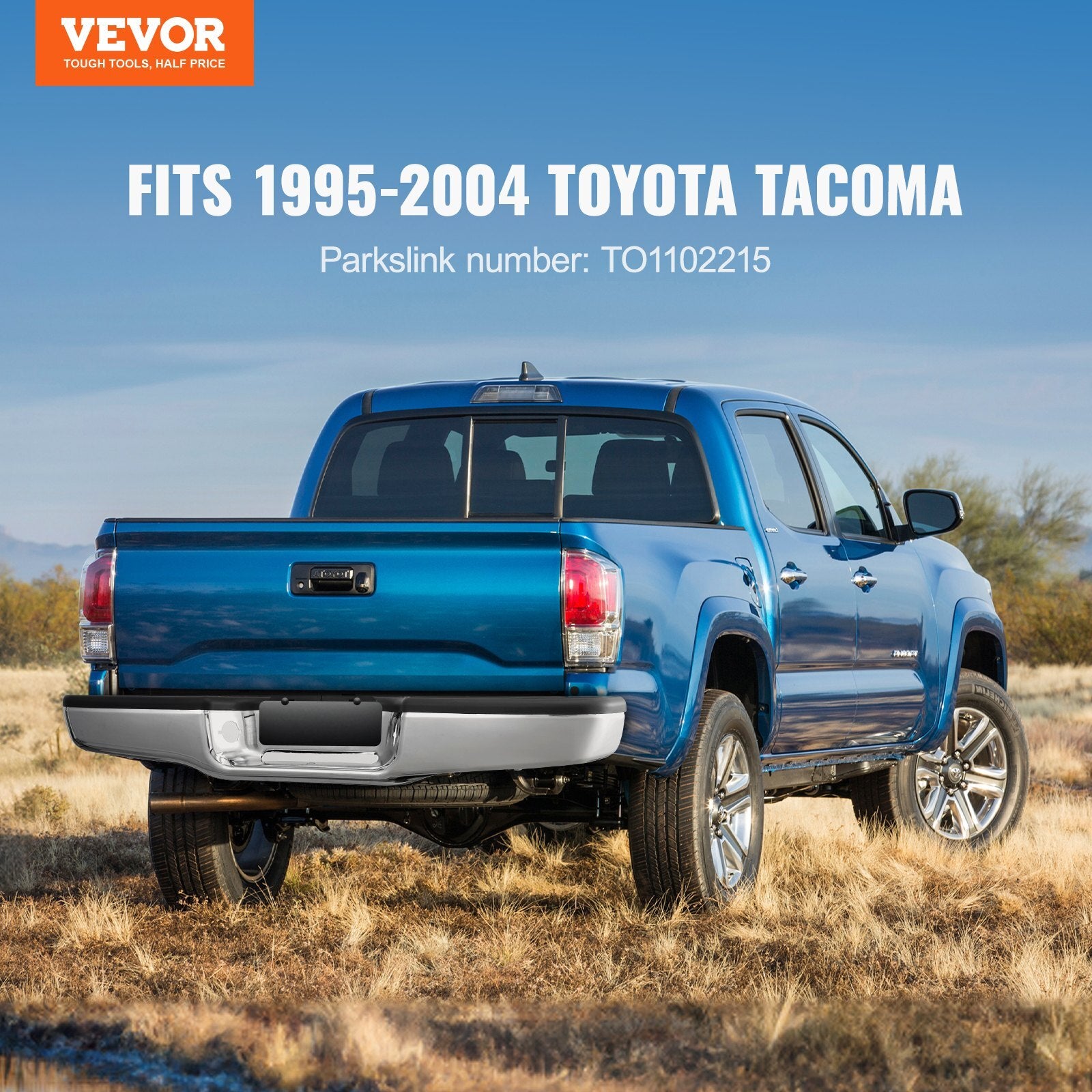 VEVOR Rear Step Bumper Chrome Steel Bumper Assembly for 1995-2004-Toyota Tacoma - Premium Automotive Bumpers from VEVOR - Just $184.70! Shop now at Rapidvehicles