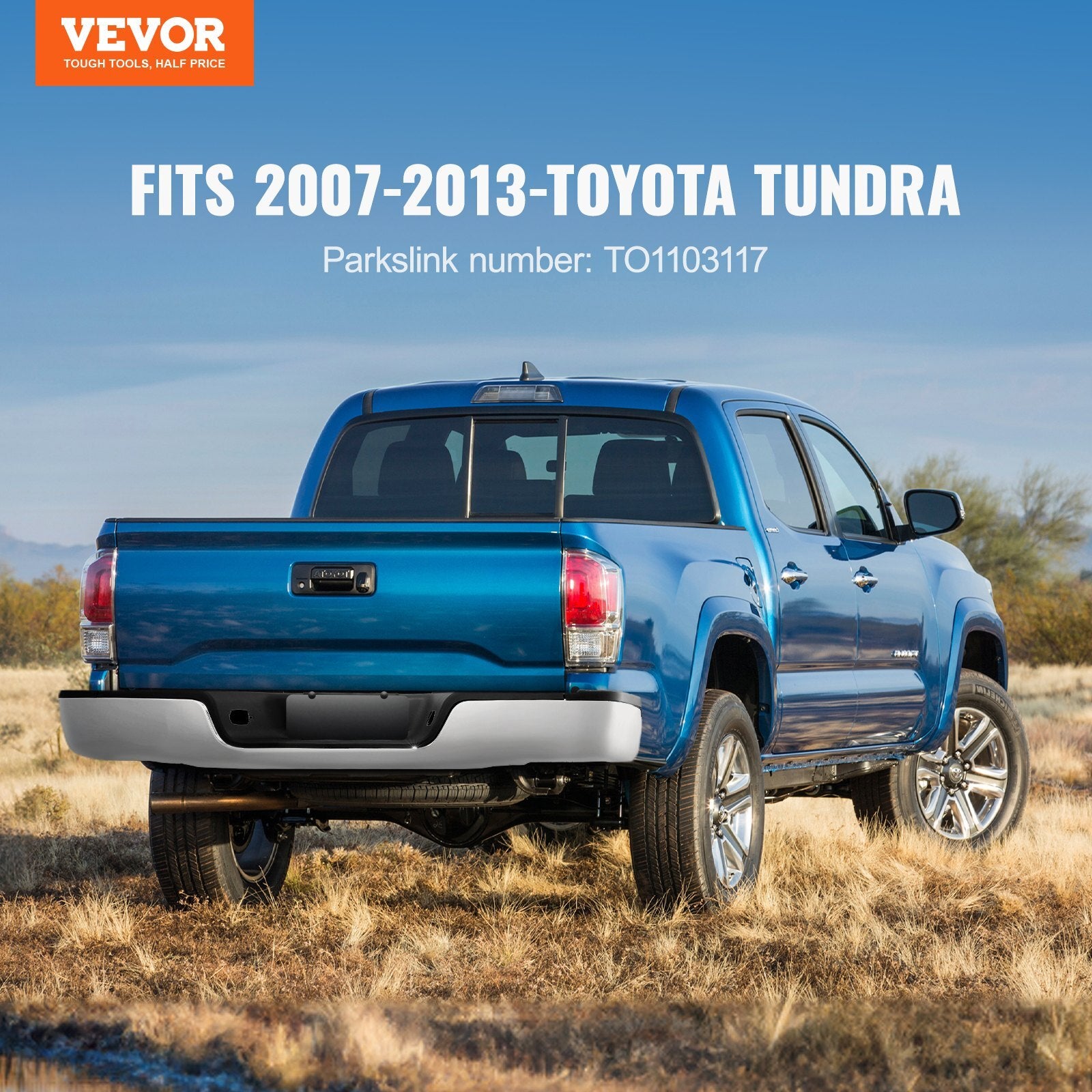 VEVOR Rear Step Bumper Chrome Steel Bumper Assembly for 2007-2013-Toyota Tundra - Premium Automotive Bumpers from VEVOR - Just $304.99! Shop now at Rapidvehicles