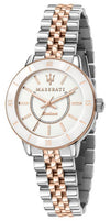 Maserati Successo White Dial Two Tone Stainless Steel Solar R8853145504 Women's Watch - Premium  from Rapidvehicles - Just $283.99! Shop now at Rapidvehicles