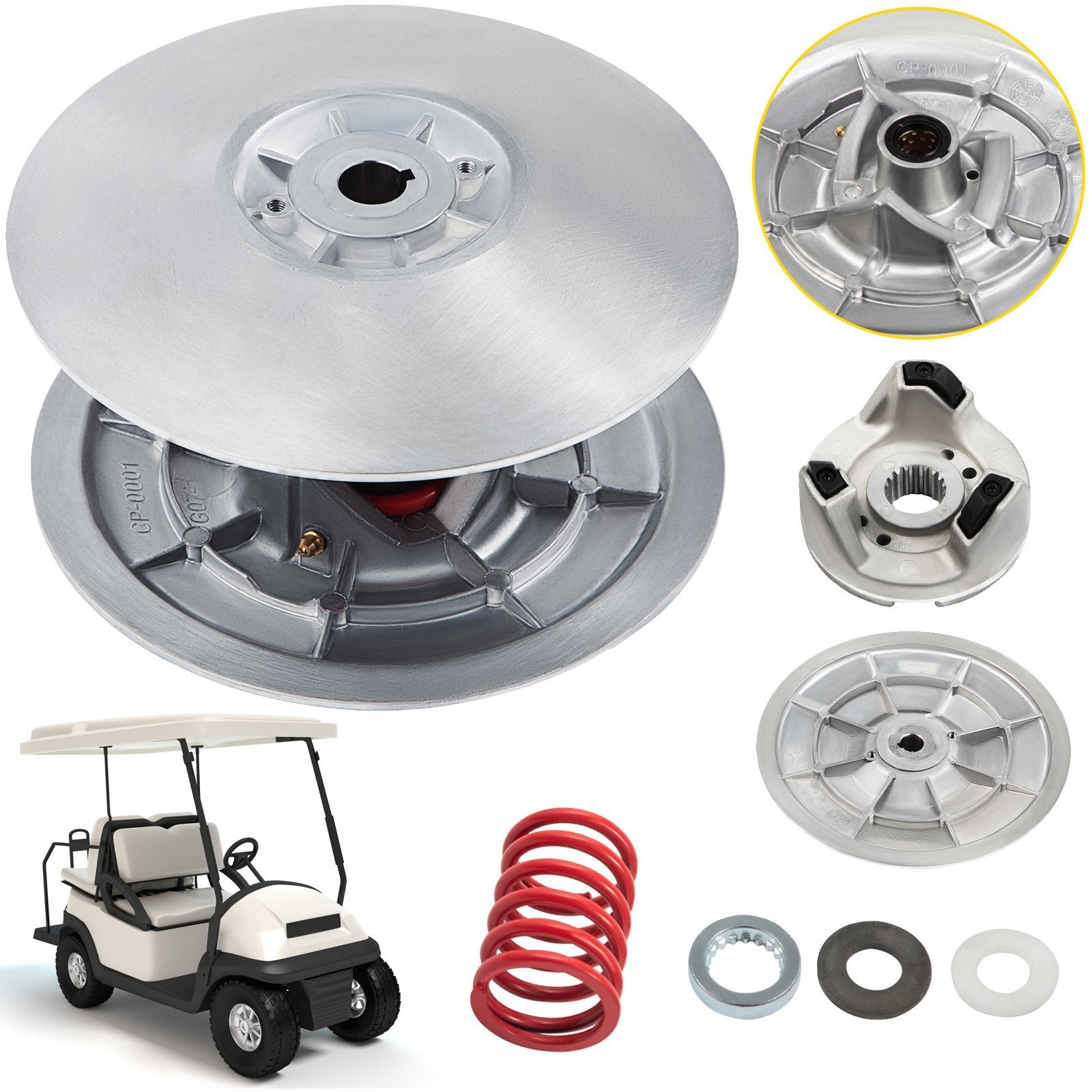 VEVOR Golf Cart Secondary Driven Power Clutch Kit Metal Surface Drive Clutch 1985-2007 Driven Clutch Kit Compatible with Yamaha Low End G2-G28 Golf Cart (with Spring) - Premium Drive Clutch from VEVOR - Just $73.97! Shop now at Rapidvehicles