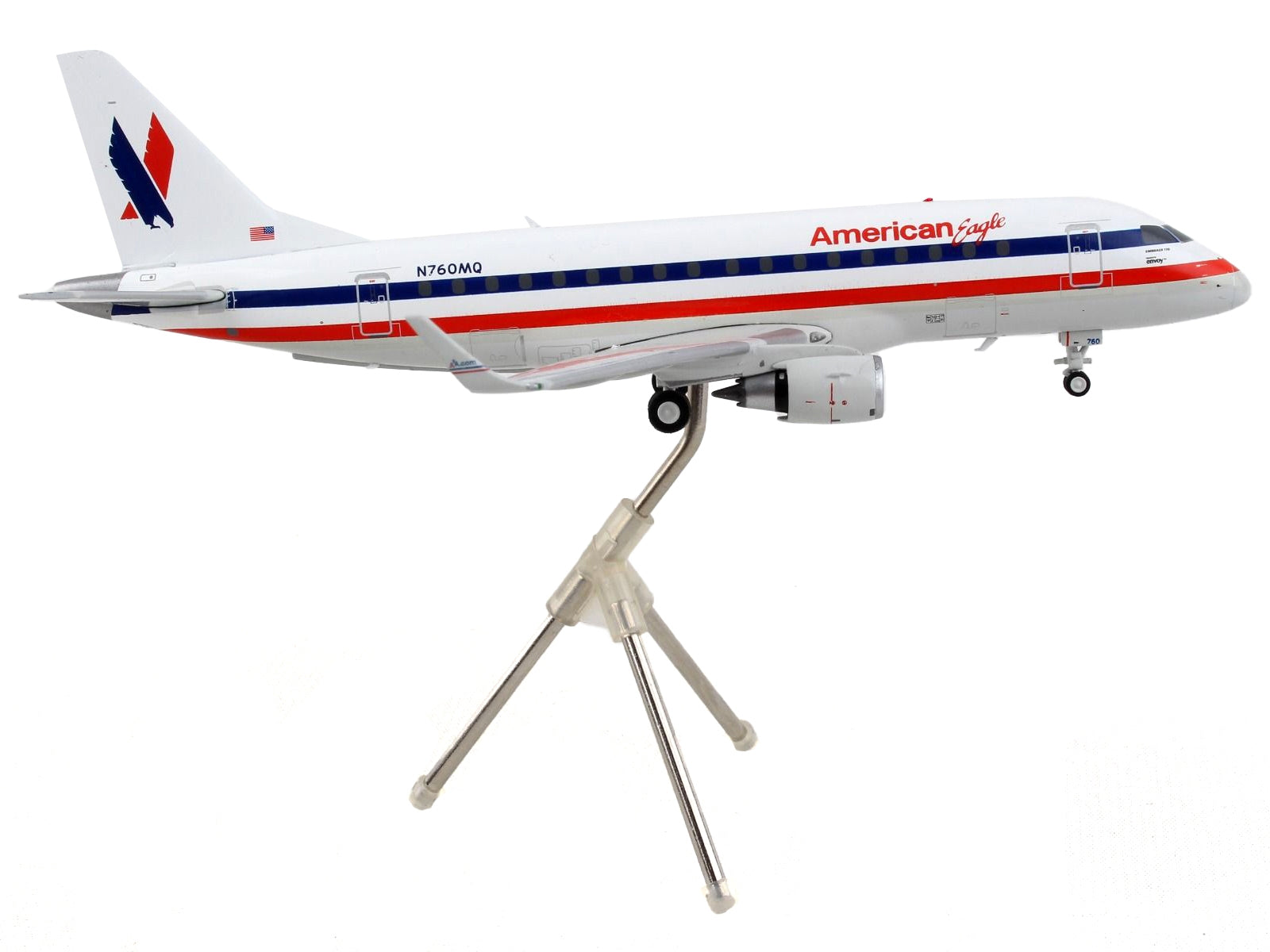 Embraer ERJ-170 Commercial Aircraft "American Airlines - American Eagle" White with Blue and Red Stripes "Gemini 200" Series 1/200 Diecast Model Airplane by GeminiJets - Premium Embraer from GeminiJets - Just $112.99! Shop now at Rapidvehicles