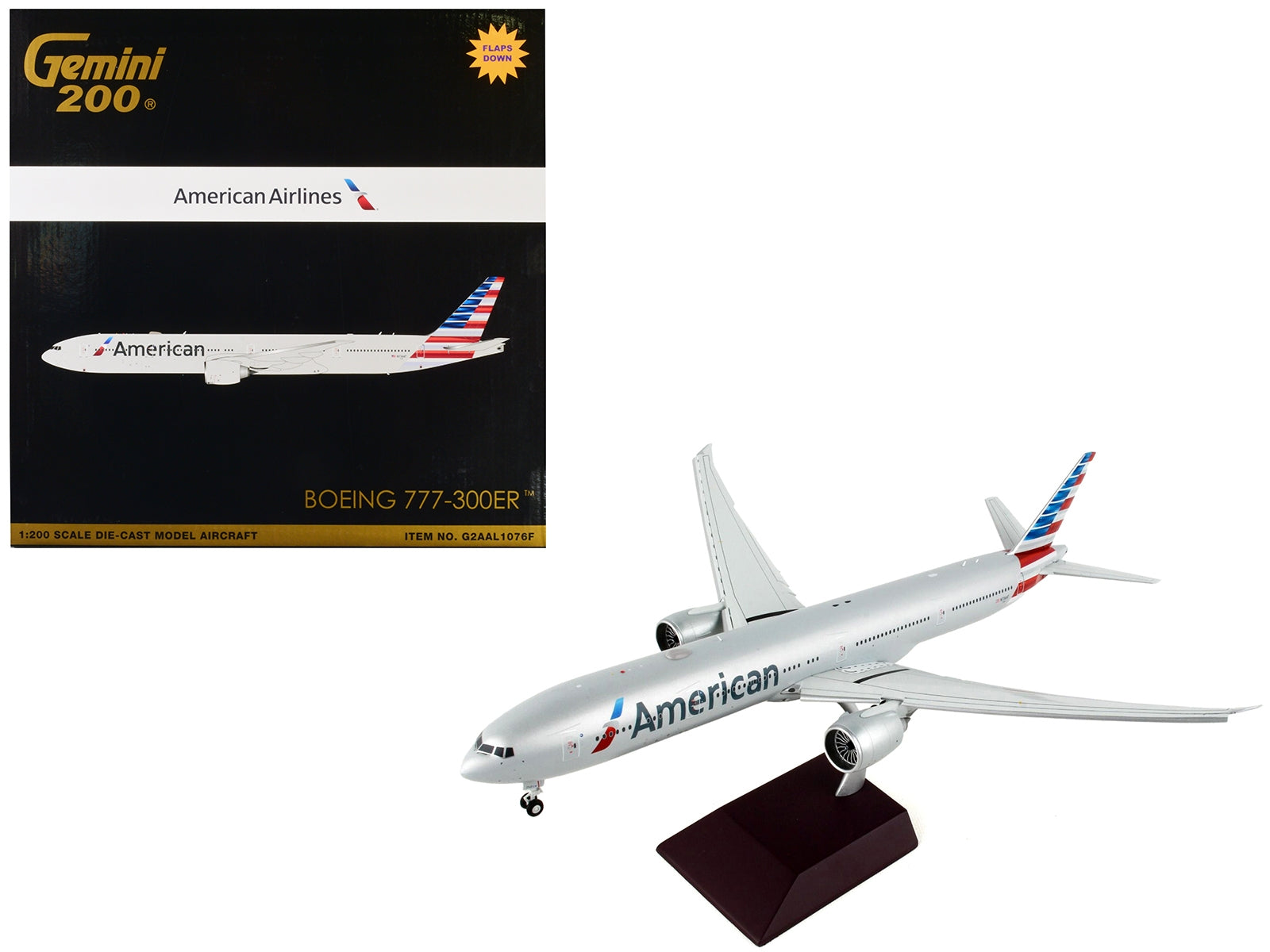 Boeing 777-300ER Commercial Aircraft with Flaps Down "American Airlines" Silver "Gemini 200" Series 1/200 Diecast Model Airplane by GeminiJets - Premium Boeing from GeminiJets - Just $171.99! Shop now at Rapidvehicles