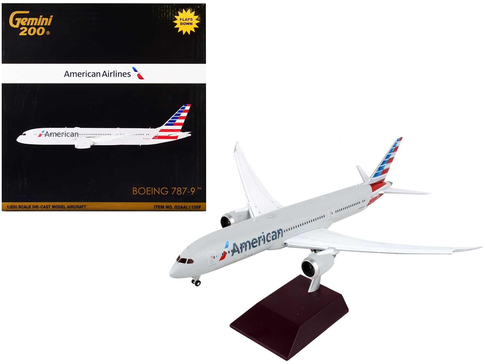 Boeing 787-9 Commercial Aircraft with Flaps Down "American Airlines" Silver "Gemini 200" Series 1/200 Diecast Model Airplane by GeminiJets - Premium Boeing from GeminiJets - Just $176.99! Shop now at Rapidvehicles