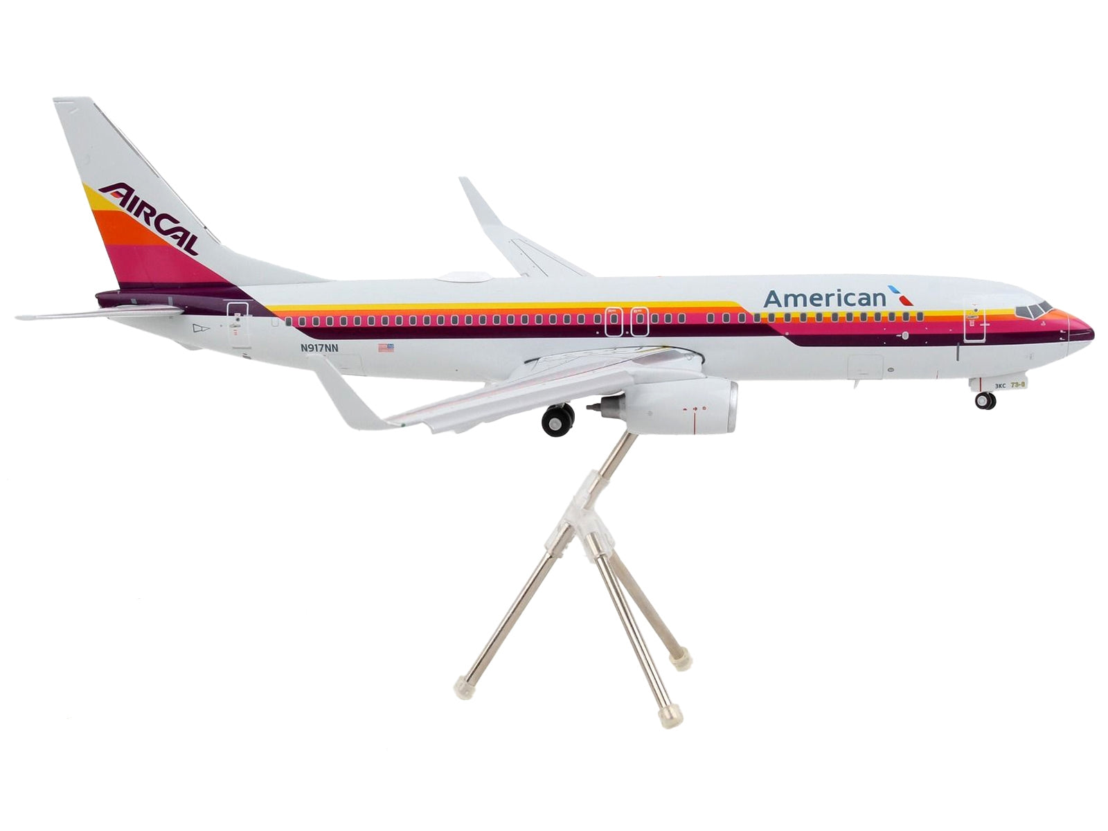 Boeing 737-800 Commercial Aircraft with Flaps Down "American Airlines - AirCal" Gray with Stripes "Gemini 200" Series 1/200 Diecast Model Airplane by GeminiJets - Premium Boeing from GeminiJets - Just $127.99! Shop now at Rapidvehicles