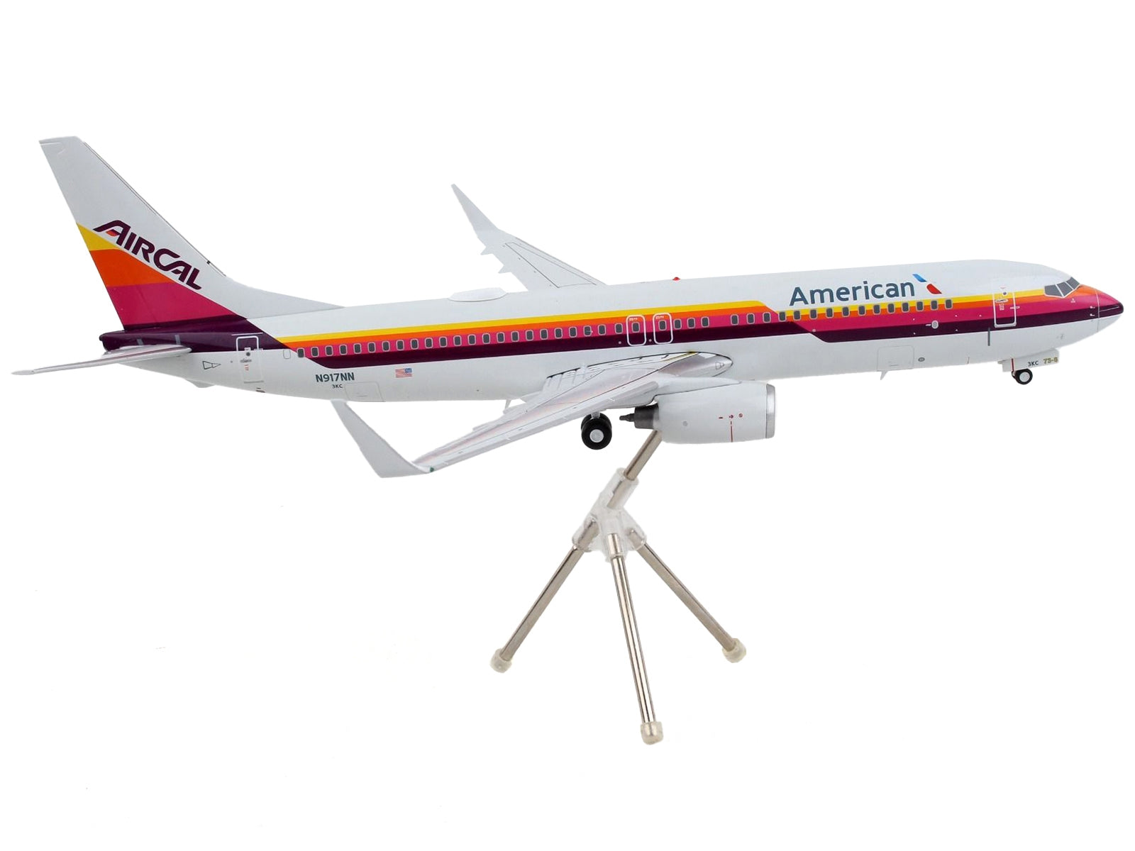 Boeing 737-800 Commercial Aircraft "American Airlines - AirCal" Gray with Stripes "Gemini 200" Series 1/200 Diecast Model Airplane by GeminiJets - Premium Boeing from GeminiJets - Just $123.99! Shop now at Rapidvehicles