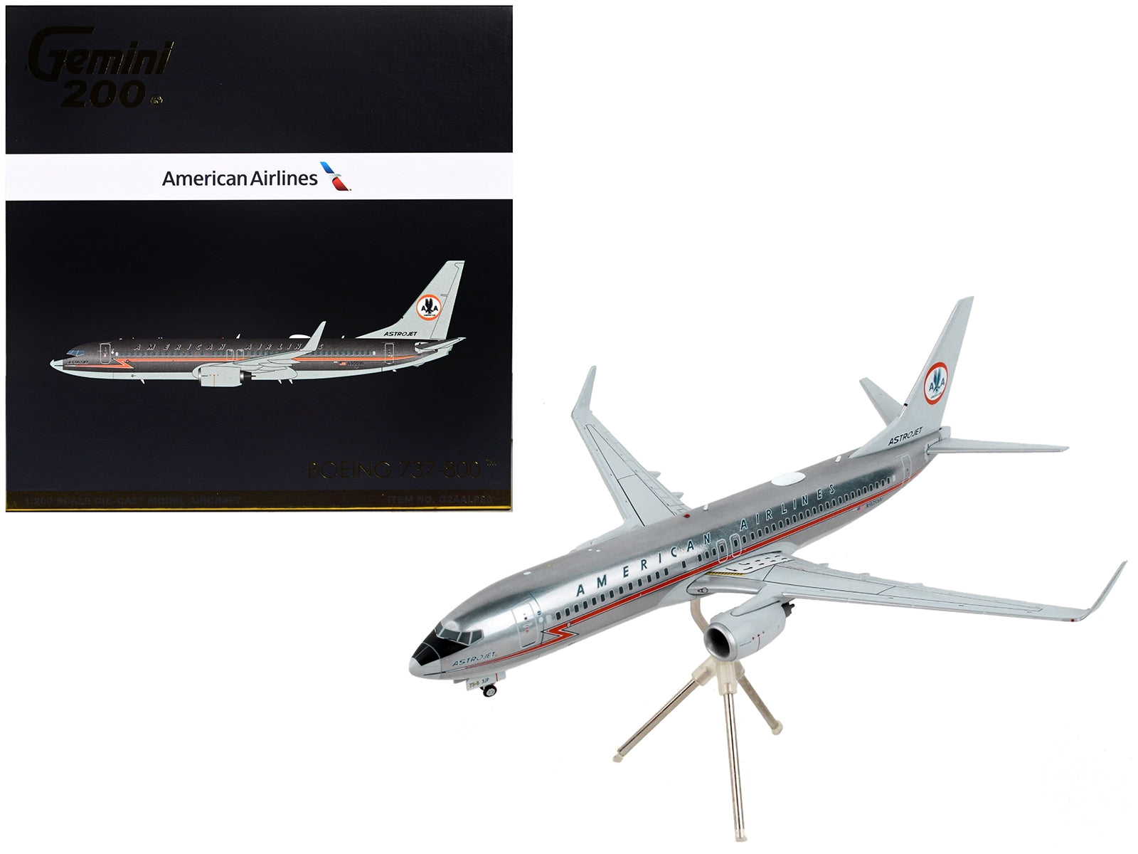 Boeing 737-800 Commercial Aircraft "American Airlines - AstroJet" Silver with Red Stripes "Gemini 200" Series 1/200 Diecast Model Airplane by GeminiJets - Premium Boeing from GeminiJets - Just $118.99! Shop now at Rapidvehicles