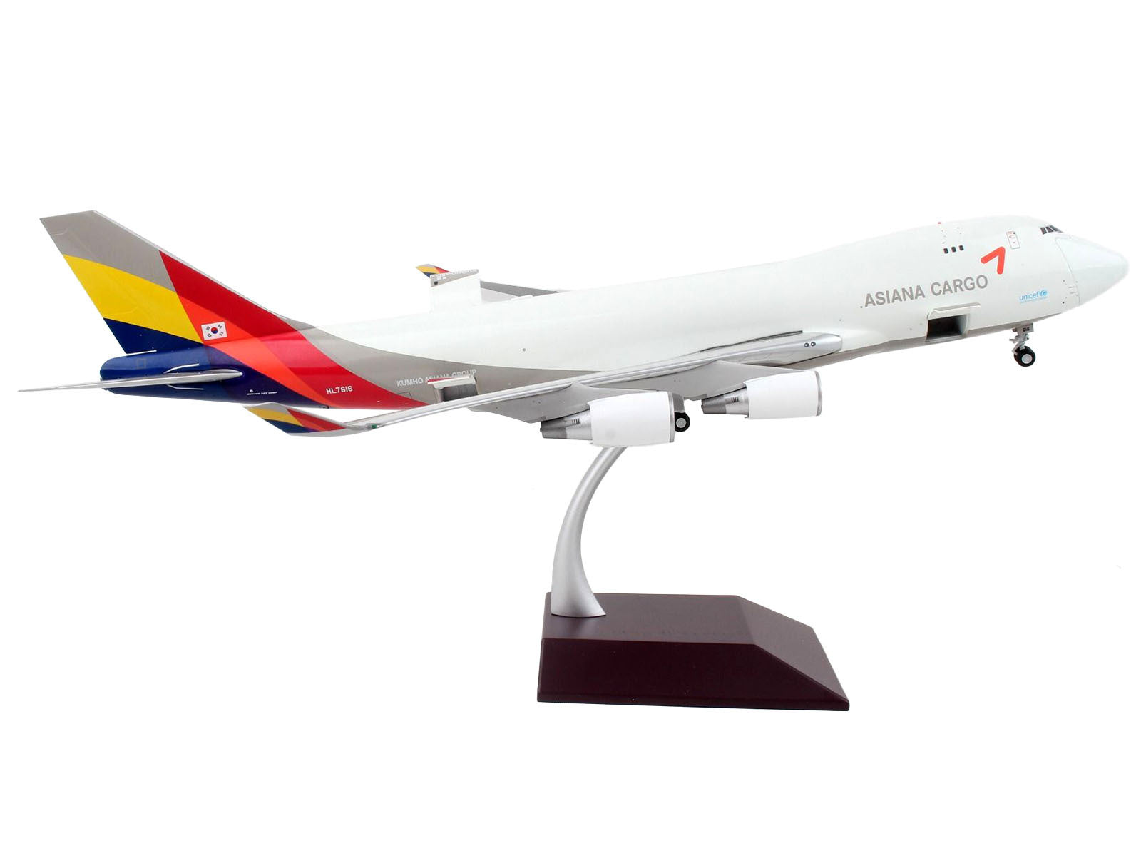 Boeing 747-400F Commercial Aircraft "Asiana Cargo" White with Striped Tail "Gemini 200 - Interactive" Series 1/200 Diecast Model Airplane by GeminiJets - Premium Boeing from GeminiJets - Just $214.99! Shop now at Rapidvehicles