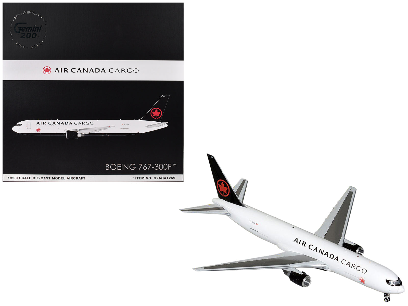 Boeing 767-300F Commercial Aircraft "Air Canada Cargo" (C-GXHM) White with Black Tail "Gemini 200" Series 1/200 Diecast Model Airplane by GeminiJets free shipping USA