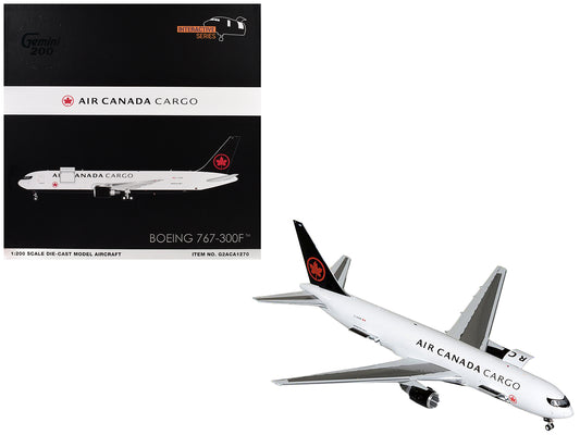 Boeing 767-300F Commercial Aircraft "Air Canada Cargo" (C-GXHM) White with Black Tail "Gemini 200 - Interactive Series" 1/200 Diecast Model Airplane by GeminiJets free shipping USA