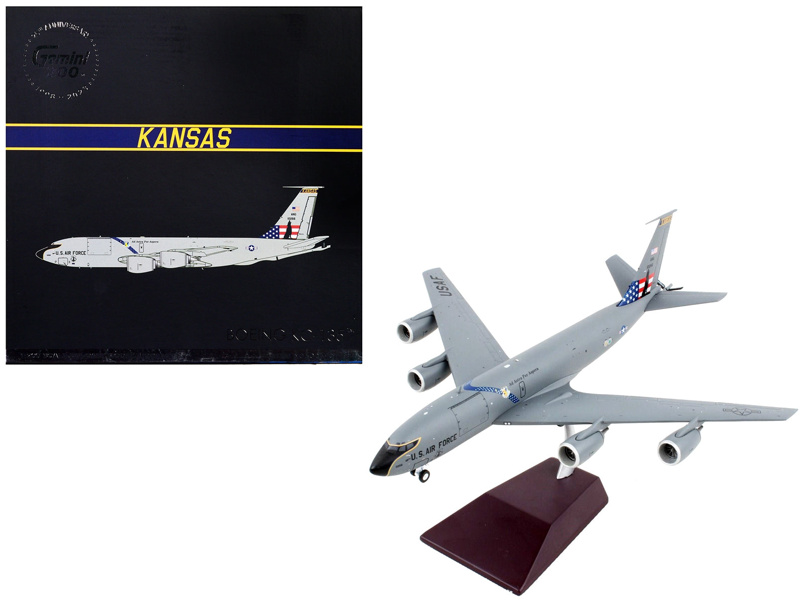 Boeing KC-135 Stratotanker Tanker Aircraft "Kansas Air National Guard" United States Air Force "Gemini 200" Series 1/200 Diecast Model Airplane by GeminiJets - Premium Boeing from GeminiJets - Just $123.37! Shop now at Rapidvehicles