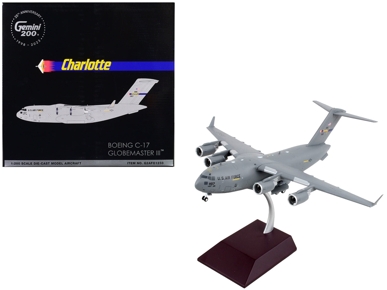 Boeing C-17 Globemaster III Transport Aircraft "North Carolina Air National Guard Charlotte ANGB" United States Air Force "Gemini 200" Series 1/200 Diecast Model Airplane by GeminiJets - Premium Boeing from GeminiJets - Just $155.73! Shop now at Rapidvehicles