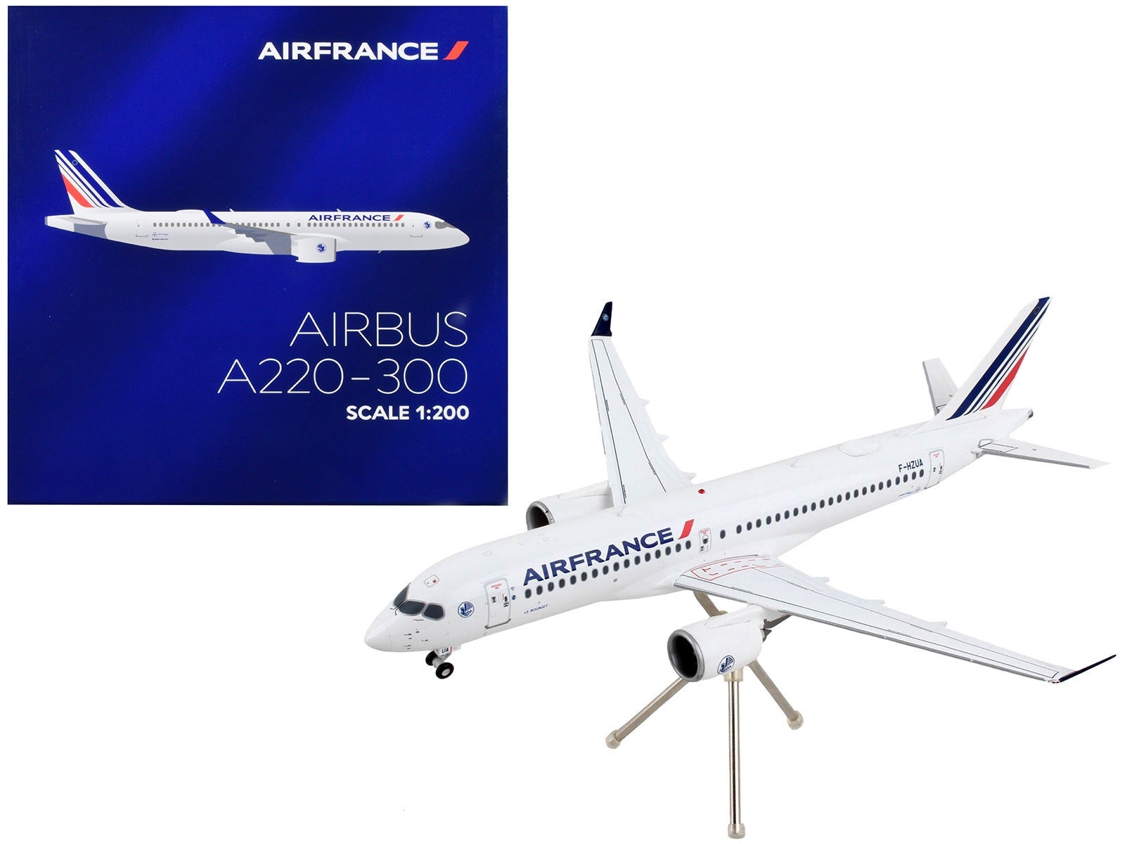 Airbus A220-300 Commercial Aircraft "Air France" White with Striped Tail "Gemini 200" Series 1/200 Diecast Model Airplane by GeminiJets - Premium Aircrafts and War Planes from GeminiJets - Just $127.99! Shop now at Rapidvehicles