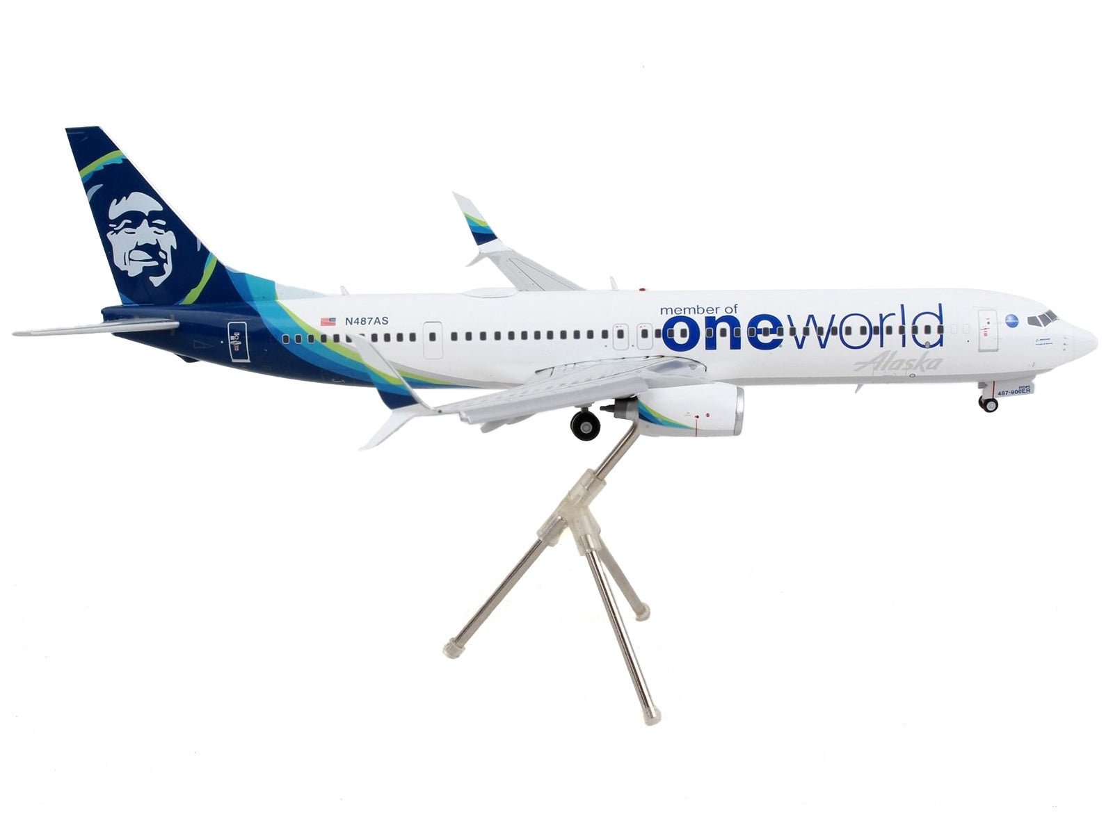 Boeing 737-900ER Commercial Aircraft with Flaps Down "Alaska Airlines - One World" White with Blue Tail "Gemini 200" Series 1/200 Diecast Model Airplane by GeminiJets - Premium Boeing from GeminiJets - Just $127.99! Shop now at Rapidvehicles