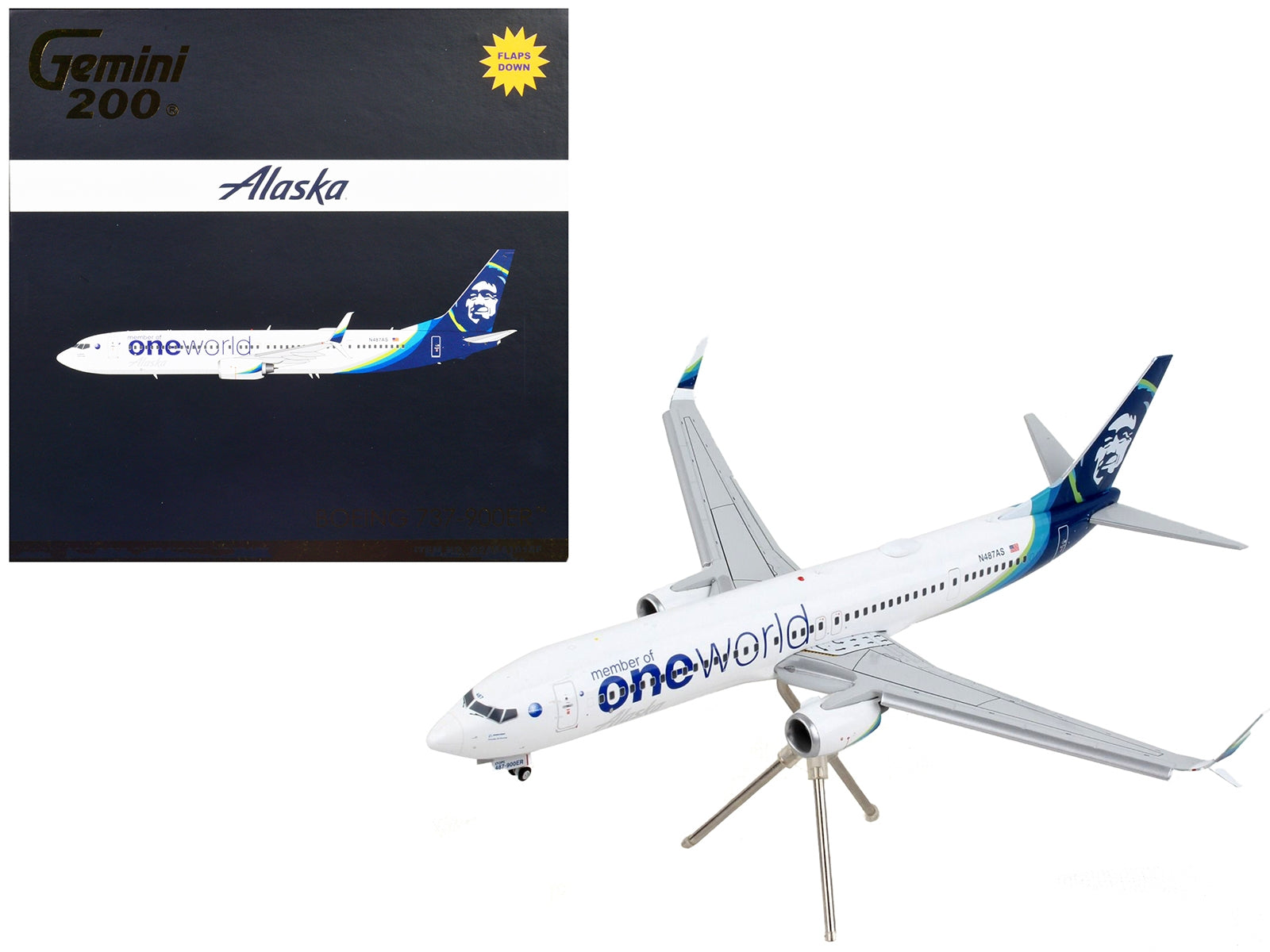 Boeing 737-900ER Commercial Aircraft with Flaps Down "Alaska - Premium Boeing from GeminiJets - Just $134.09! Shop now at Rapidvehicles