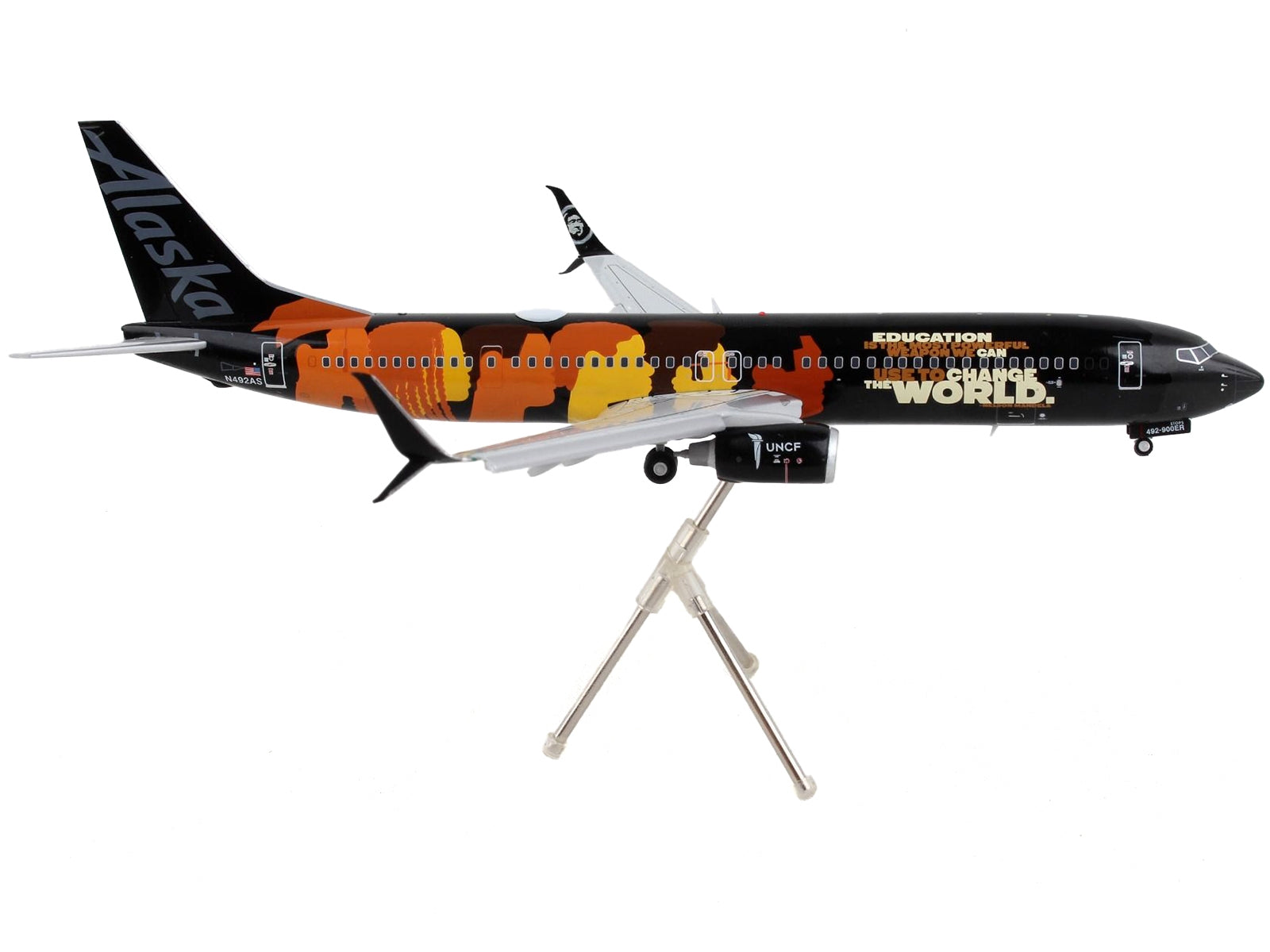 Boeing 737-900ER Commercial Aircraft with Flaps Down "Alaska Airlines - Our Commitment" Black with Graphics "Gemini 200" Series 1/200 Diecast Model Airplane by GeminiJets - Premium Boeing from GeminiJets - Just $127.99! Shop now at Rapidvehicles