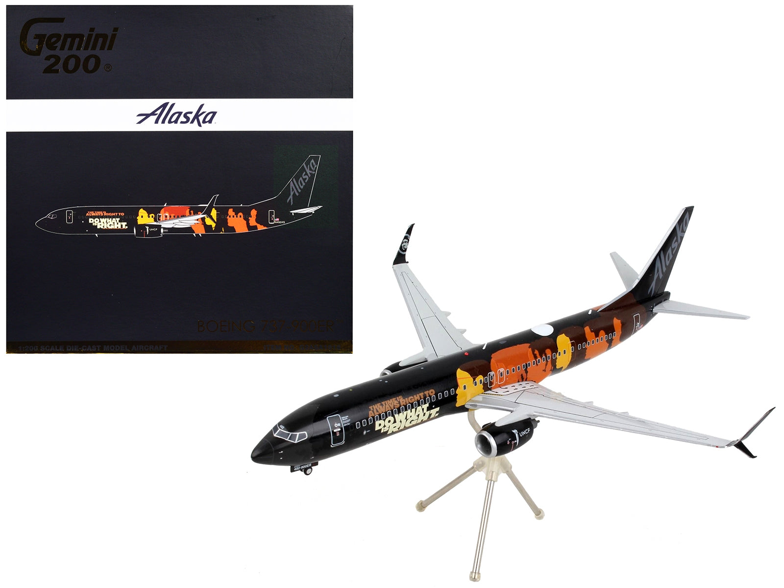 Boeing 737-900ER Commercial Aircraft "Alaska Airlines - Our Commitment" Black with Graphics "Gemini 200" Series 1/200 Diecast Model Airplane by GeminiJets - Premium Boeing from GeminiJets - Just $123.99! Shop now at Rapidvehicles