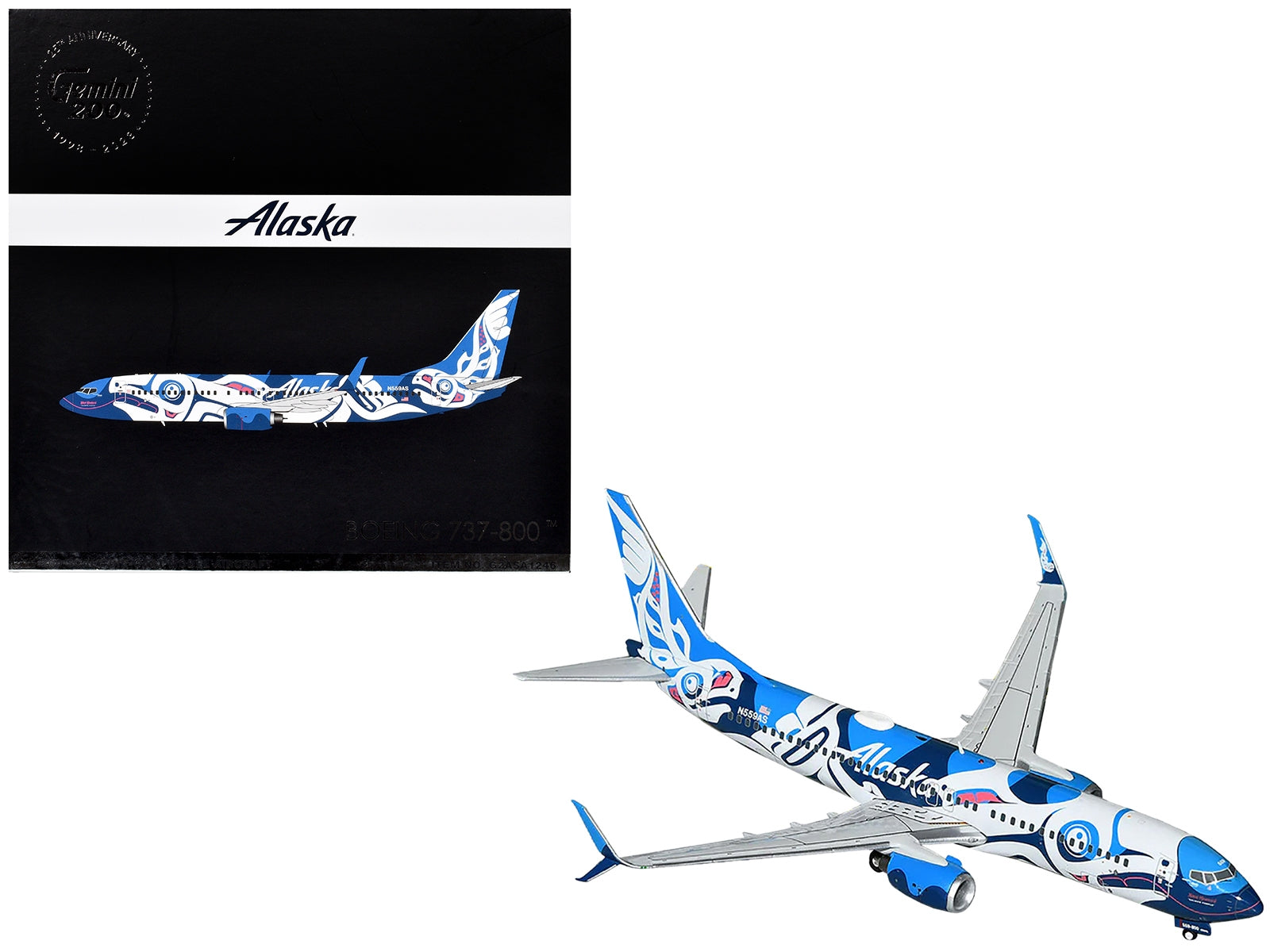 Boeing 737-800 Commercial Aircraft "Alaska Airlines" (N559AS) Salmon People Livery "Gemini 200" Series 1/200 Diecast Model Airplane by GeminiJets - Premium Boeing from GeminiJets - Just $127.99! Shop now at Rapidvehicles