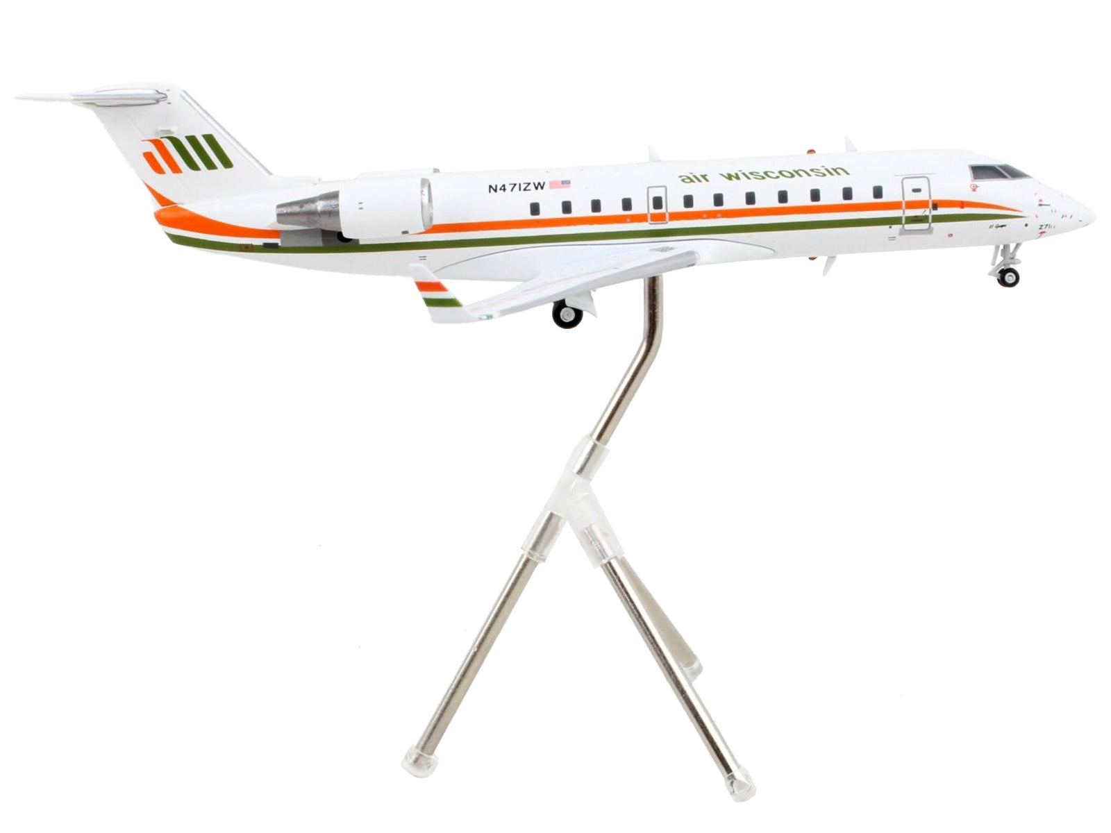 Bombardier CRJ200 Commercial Aircraft "Air Wisconsin" White with Orange and Green Stripes "Gemini 200" Series 1/200 Diecast Model Airplane by GeminiJets - Premium Bombardier from GeminiJets - Just $103.99! Shop now at Rapidvehicles