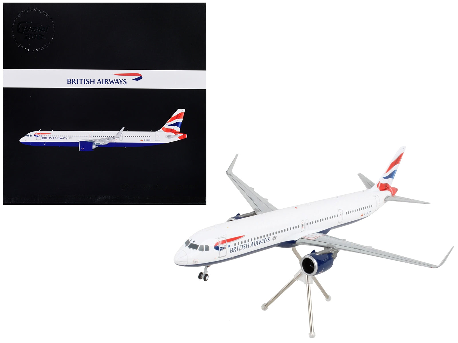 Airbus A321neo Commercial Aircraft "British Airways" White with Tail Stripes "Gemini 200" Series 1/200 Diecast Model Airplane by GeminiJets - Premium Aircrafts and War Planes from GeminiJets - Just $123.99! Shop now at Rapidvehicles