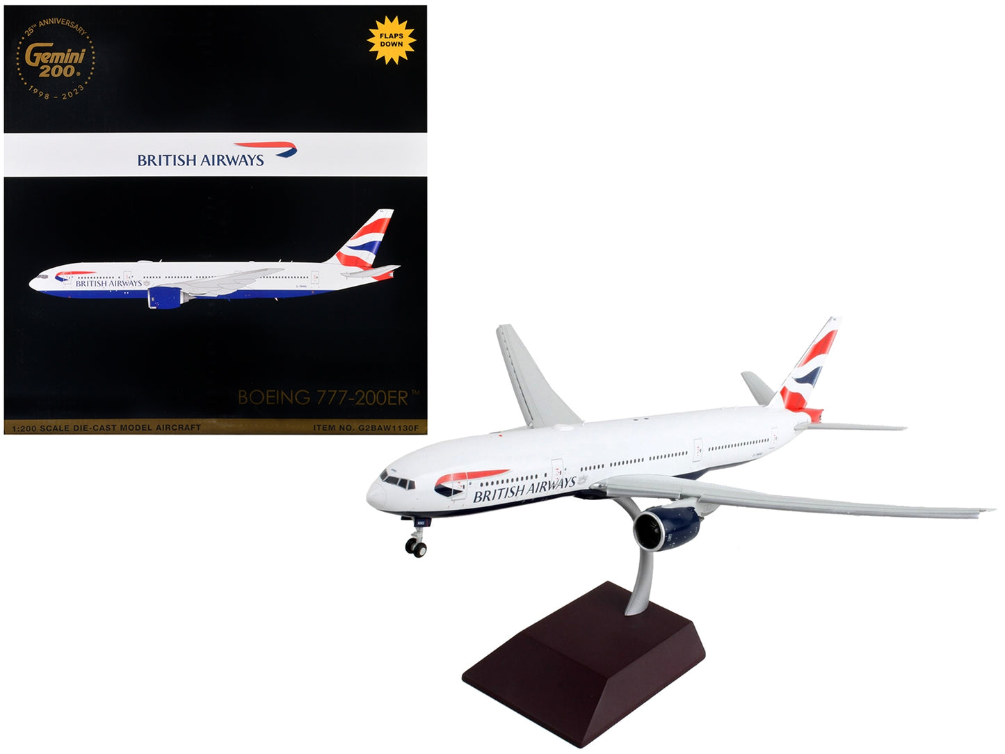 Boeing 777-200ER Commercial Aircraft with Flaps Down "British - Premium Boeing from GeminiJets - Just $193.49! Shop now at Rapidvehicles