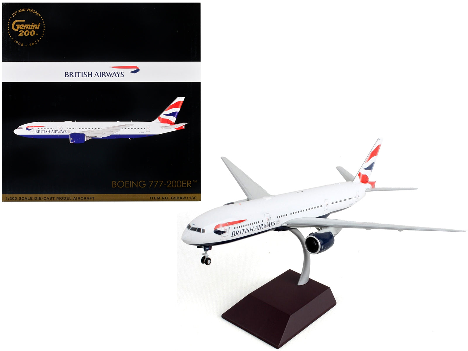 Boeing 777-200ER Commercial Aircraft "British Airways" White with Striped Tail "Gemini 200" Series 1/200 Diecast Model Airplane by GeminiJets - Premium Boeing from GeminiJets - Just $160.99! Shop now at Rapidvehicles