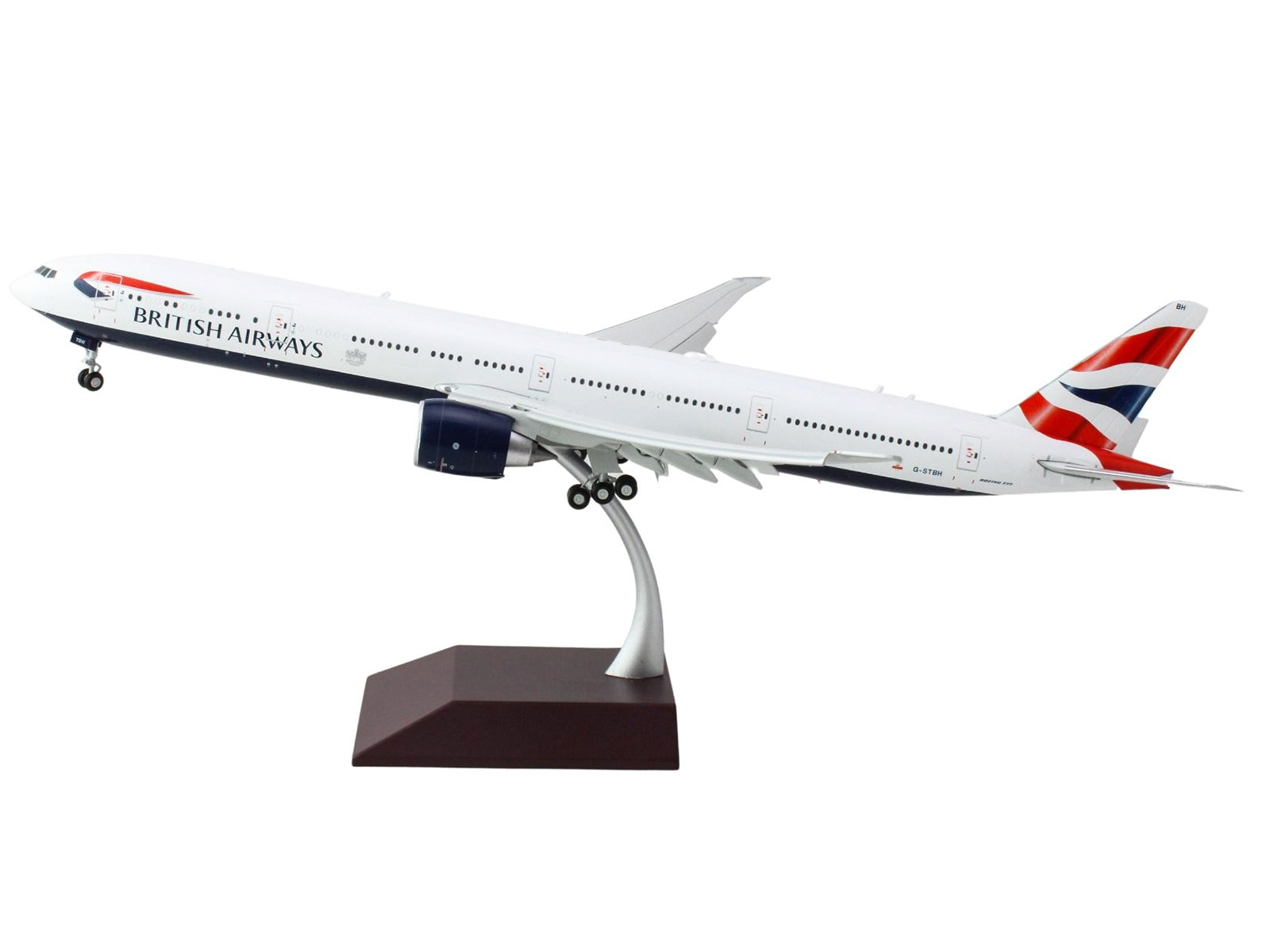 Boeing 777-300ER Commercial Aircraft with Flaps Down "British Airways" (G-STBH) White with Striped Tail "Gemini 200" Series 1/200 Diecast Model Airplane by GeminiJets - Premium Boeing from GeminiJets - Just $178.99! Shop now at Rapidvehicles