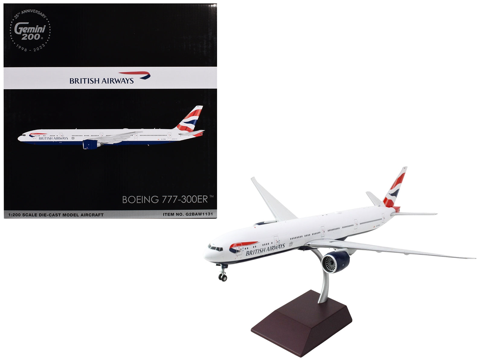 Boeing 777-300ER Commercial Aircraft "British Airways" (G-STBH) White with Striped Tail "Gemini 200" Series 1/200 Diecast Model Airplane by GeminiJets - Premium Boeing from GeminiJets - Just $169.99! Shop now at Rapidvehicles